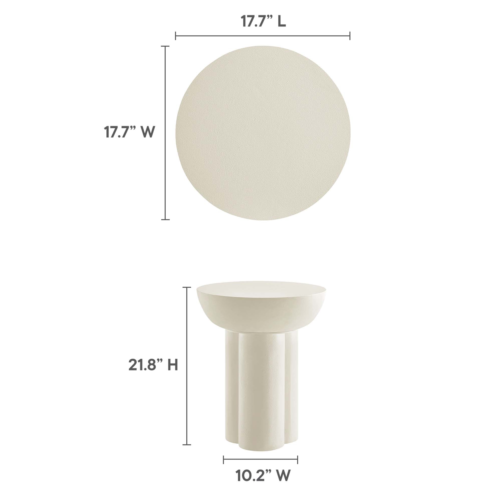 Modway Caspian Round Concrete Side Table