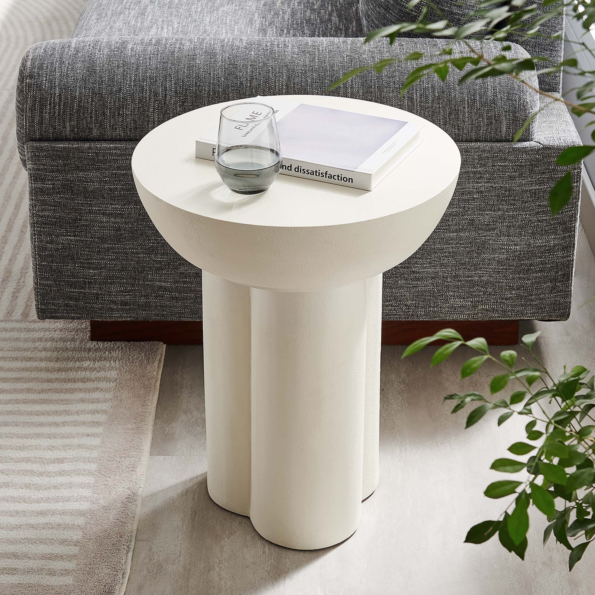 Modway Caspian Round Concrete Side Table