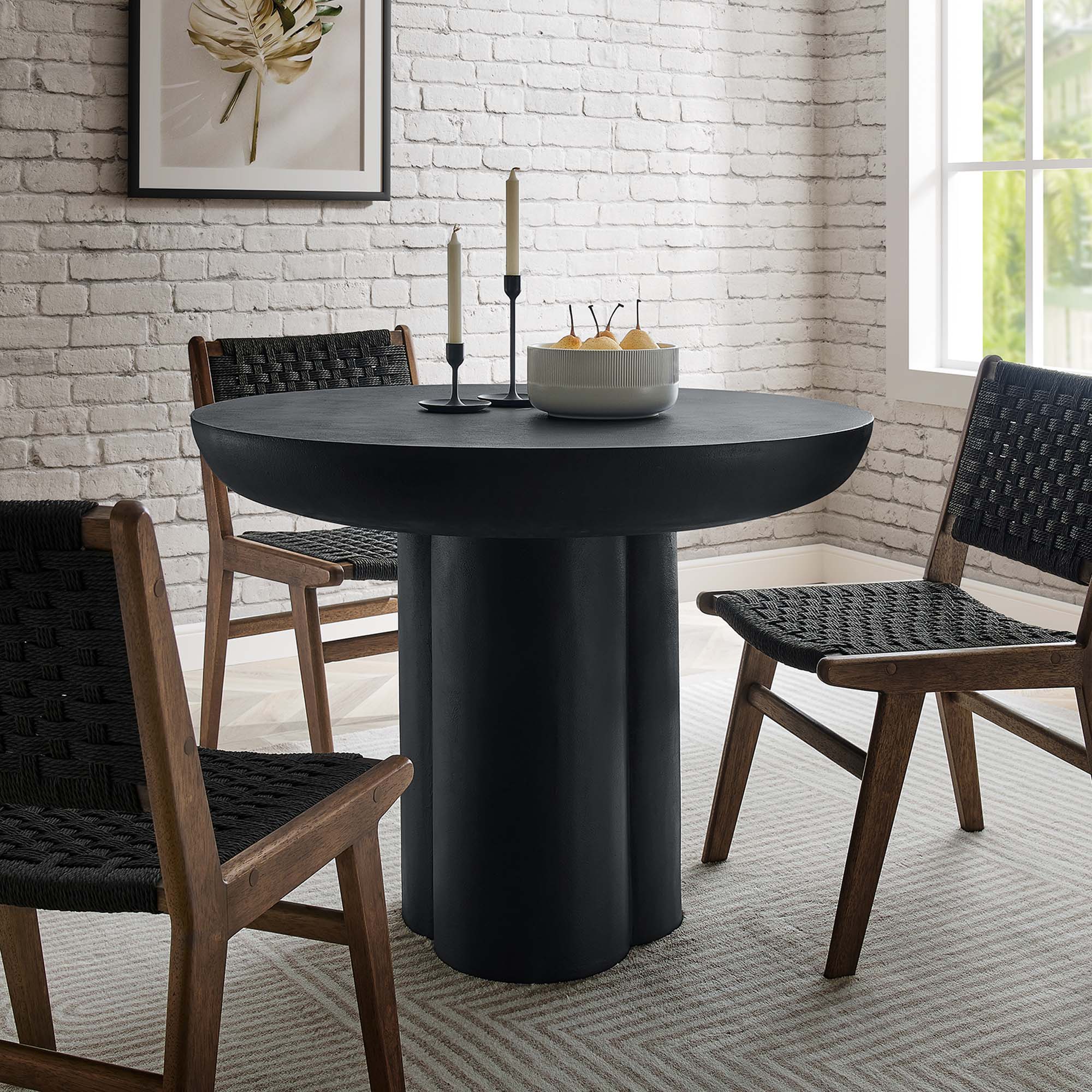 Modway Caspian 40" Round Concrete Dining Table