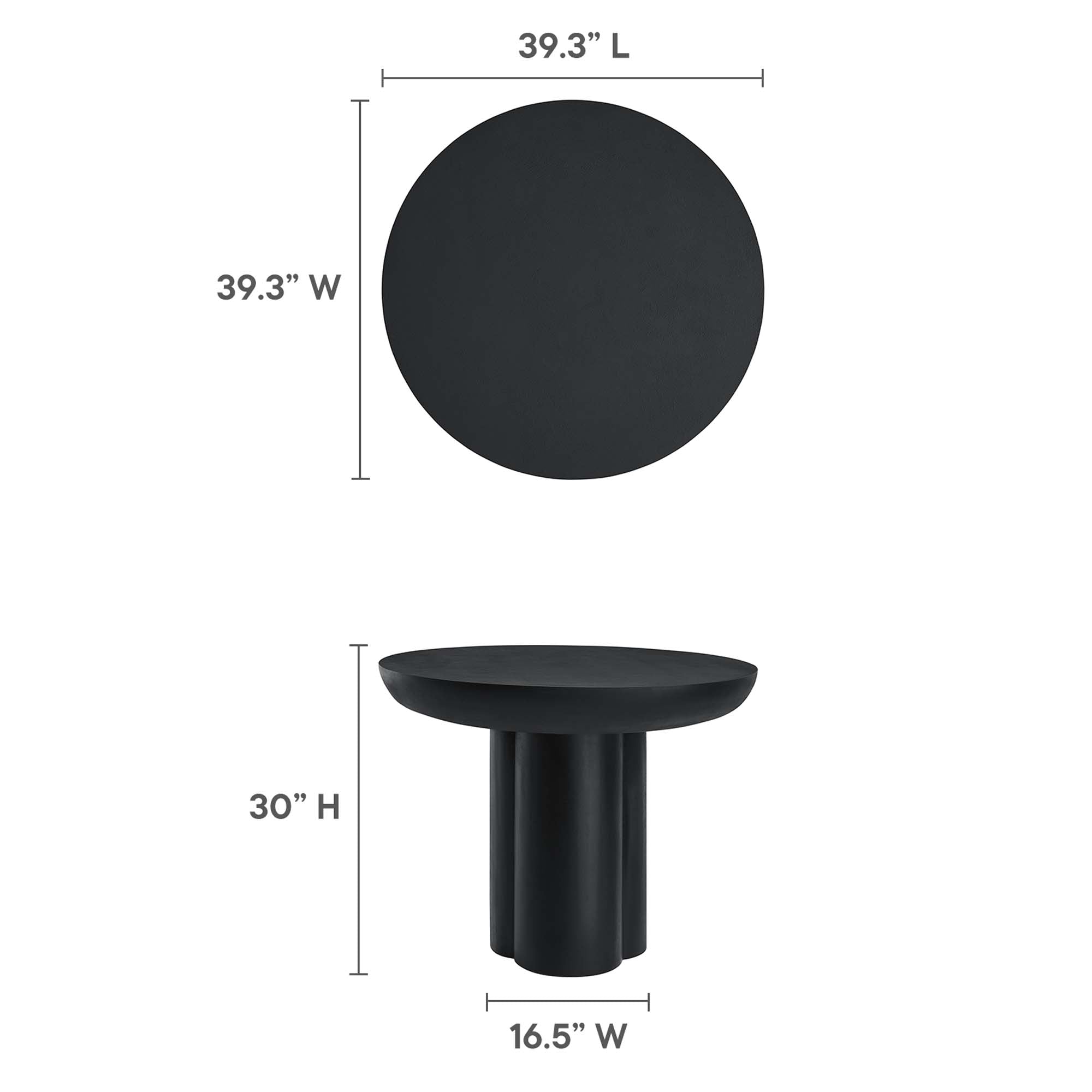 Modway Caspian 40" Round Concrete Dining Table