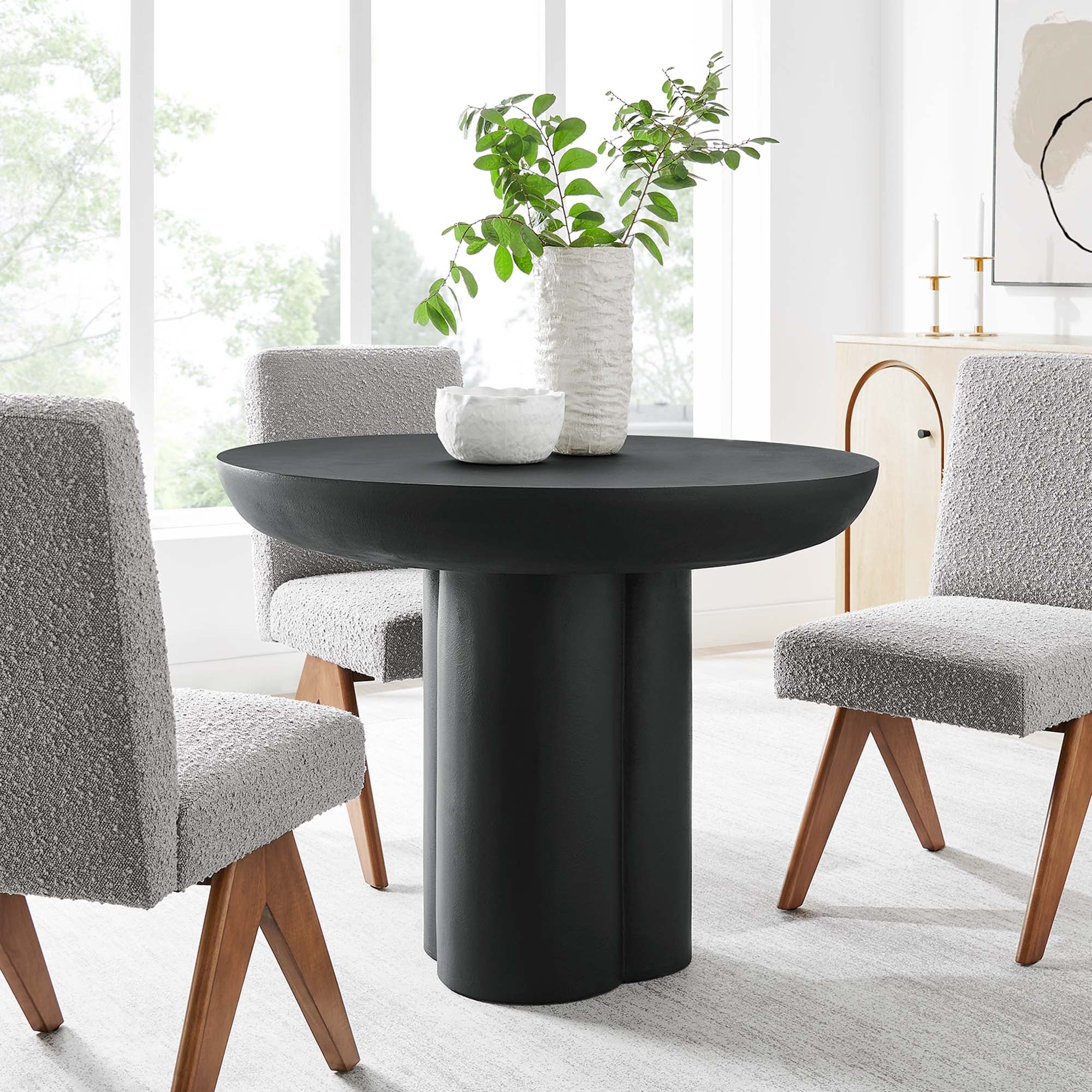 Modway Caspian 40" Round Concrete Dining Table