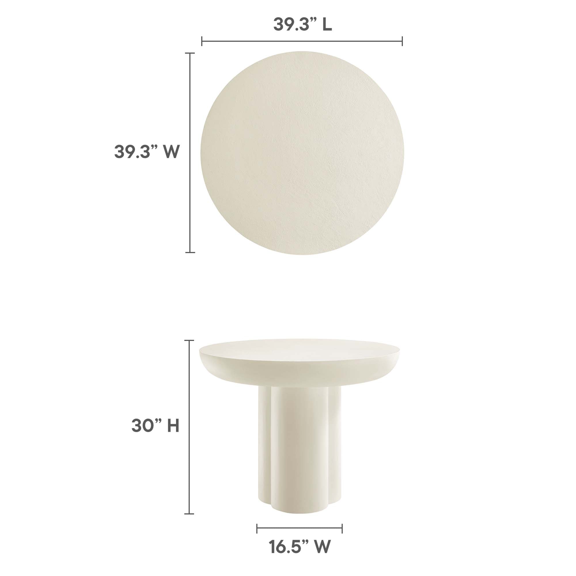 Modway Caspian 40" Round Concrete Dining Table
