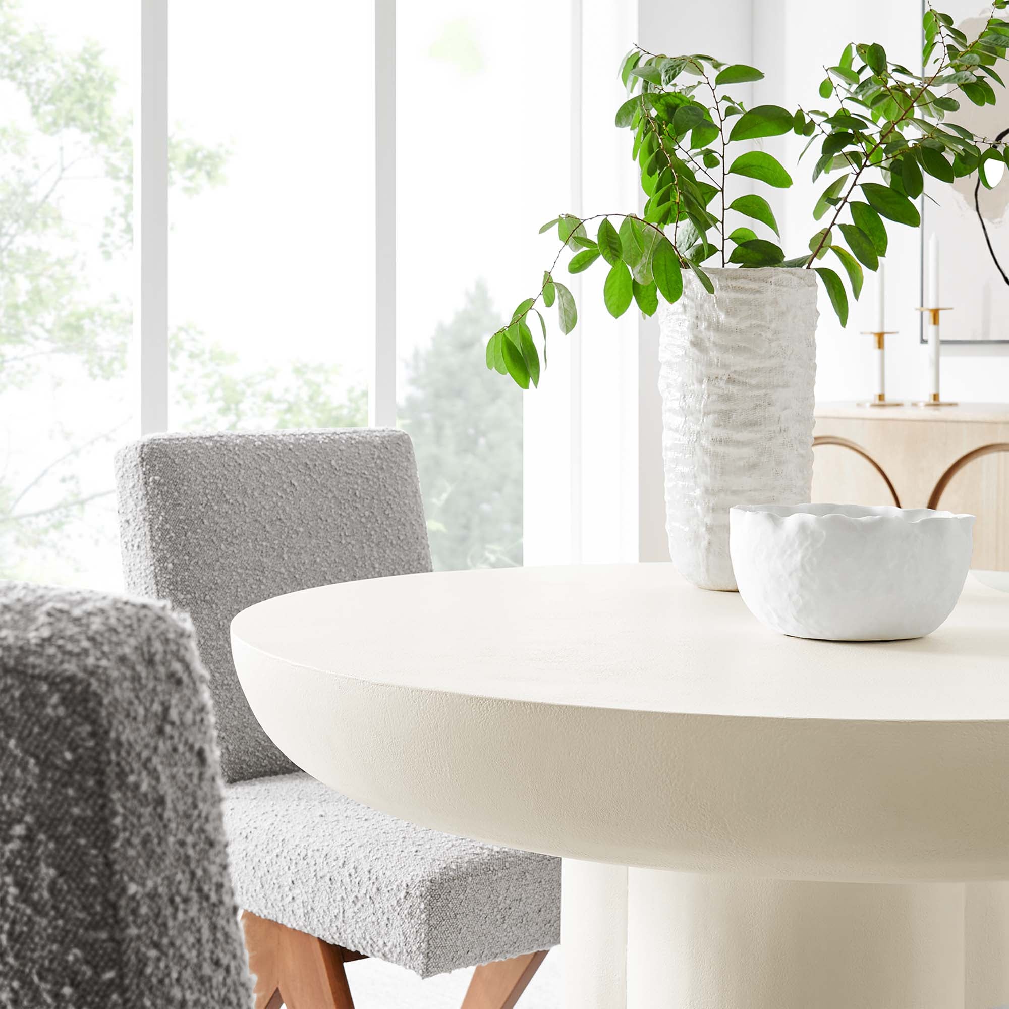 Modway Caspian 40" Round Concrete Dining Table