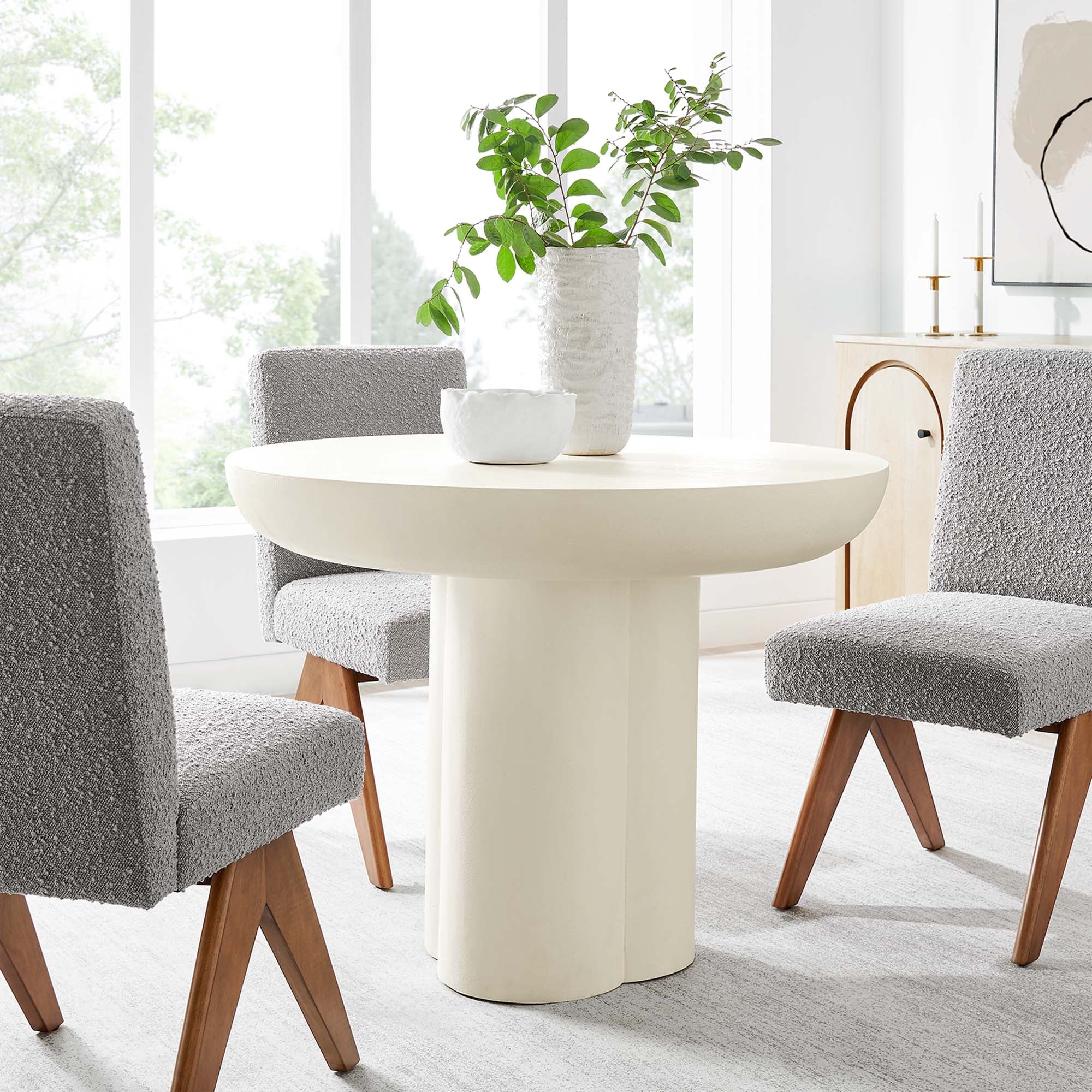 Modway Caspian 40" Round Concrete Dining Table
