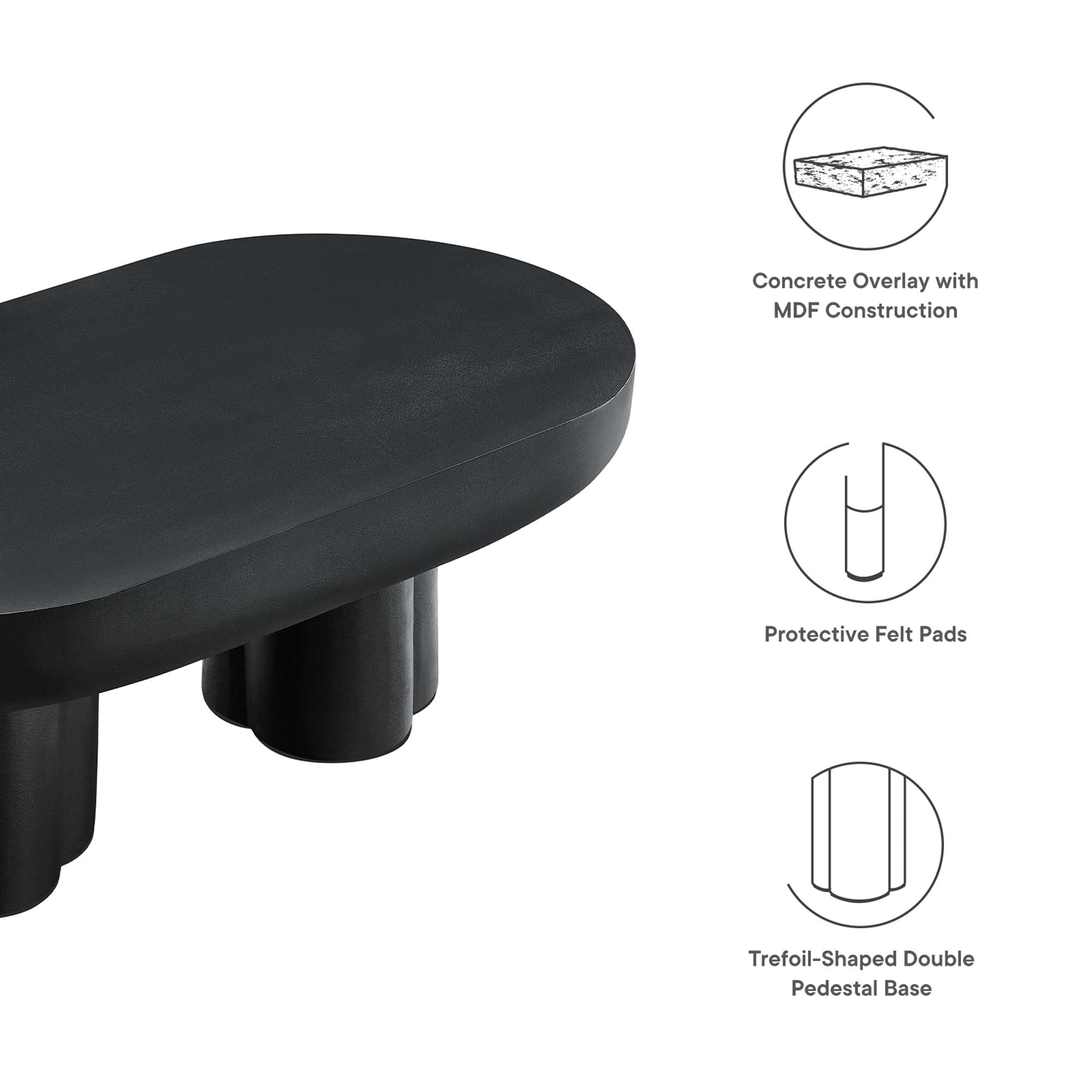 Modway Caspian Oval Concrete Coffee Table