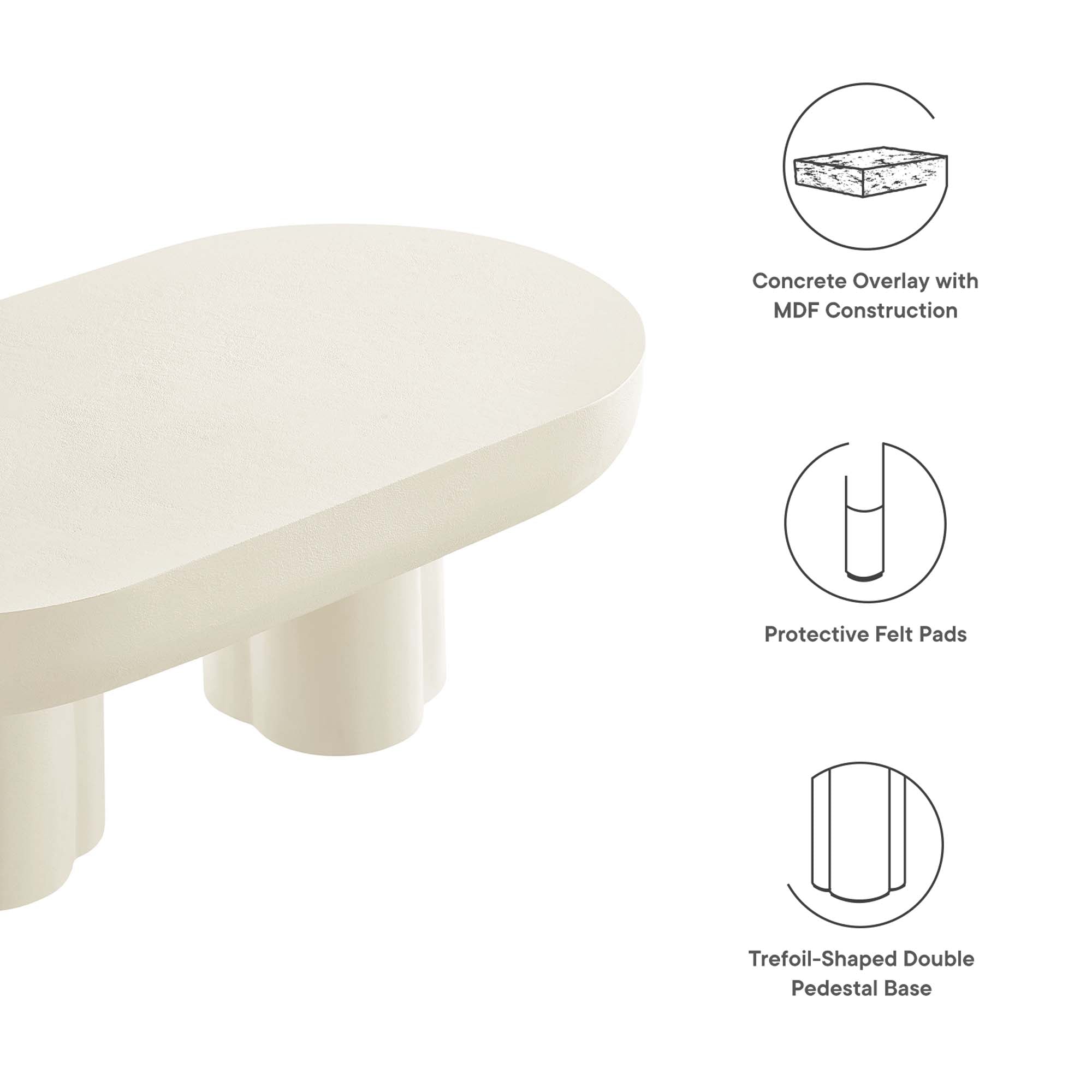 Modway Caspian Oval Concrete Coffee Table