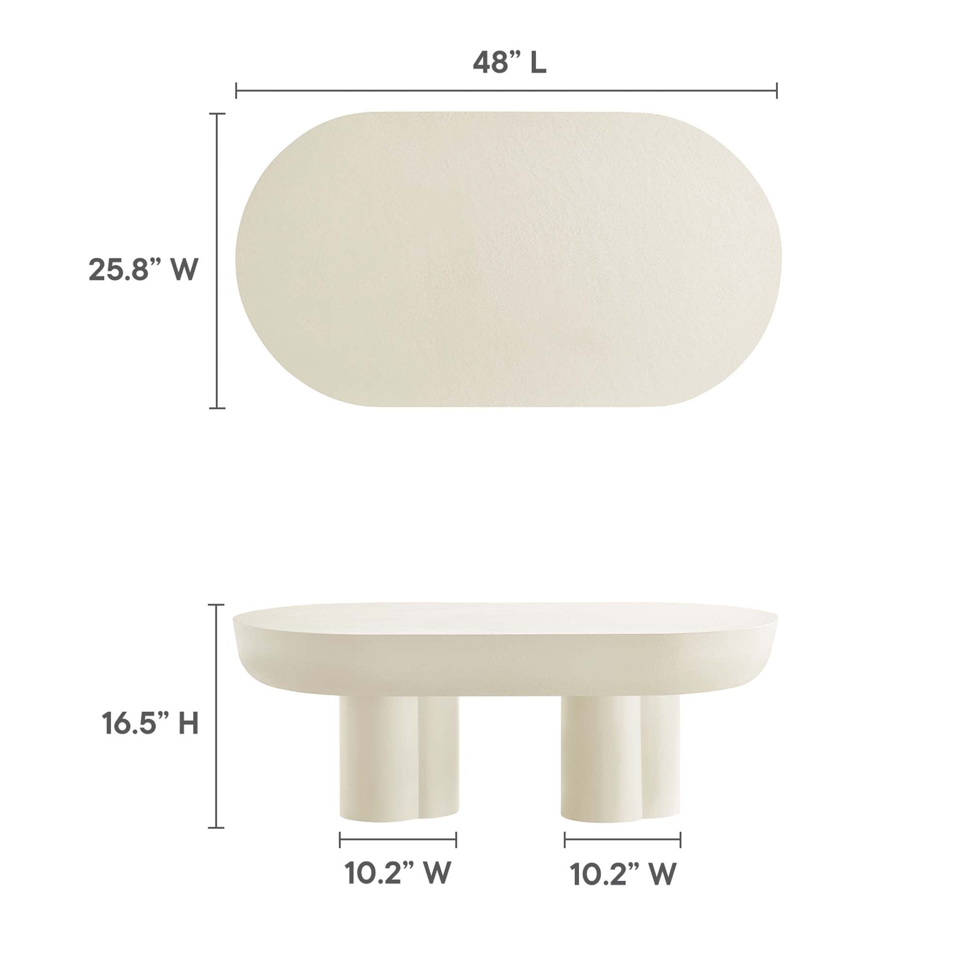 Modway Caspian Oval Concrete Coffee Table