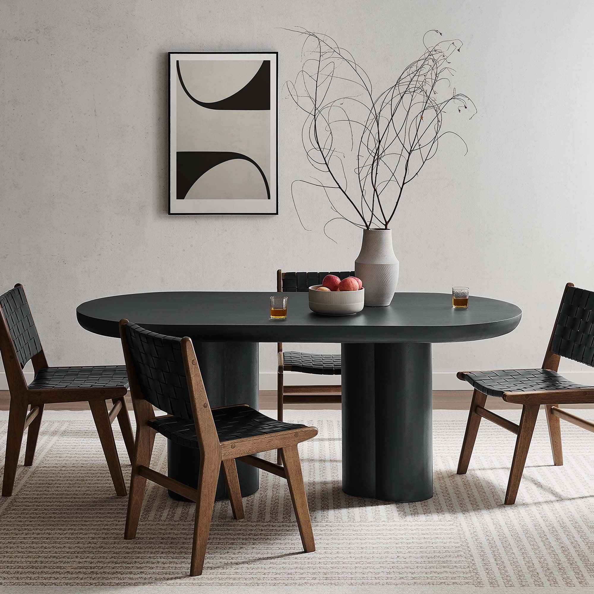 Modway Caspian 72" Oval Concrete Dining Table