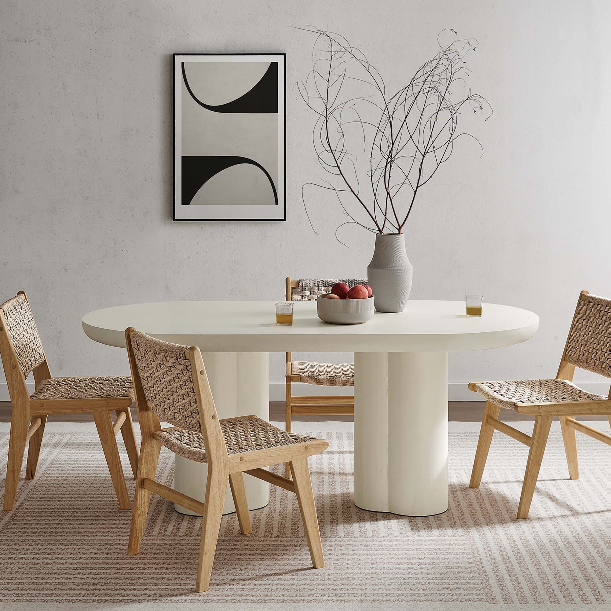 Modway Caspian 72" Oval Concrete Dining Table