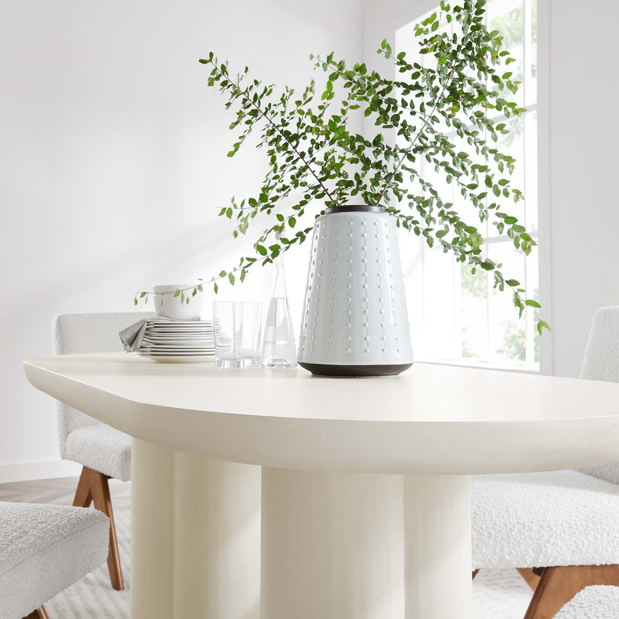 Modway Caspian 72" Oval Concrete Dining Table