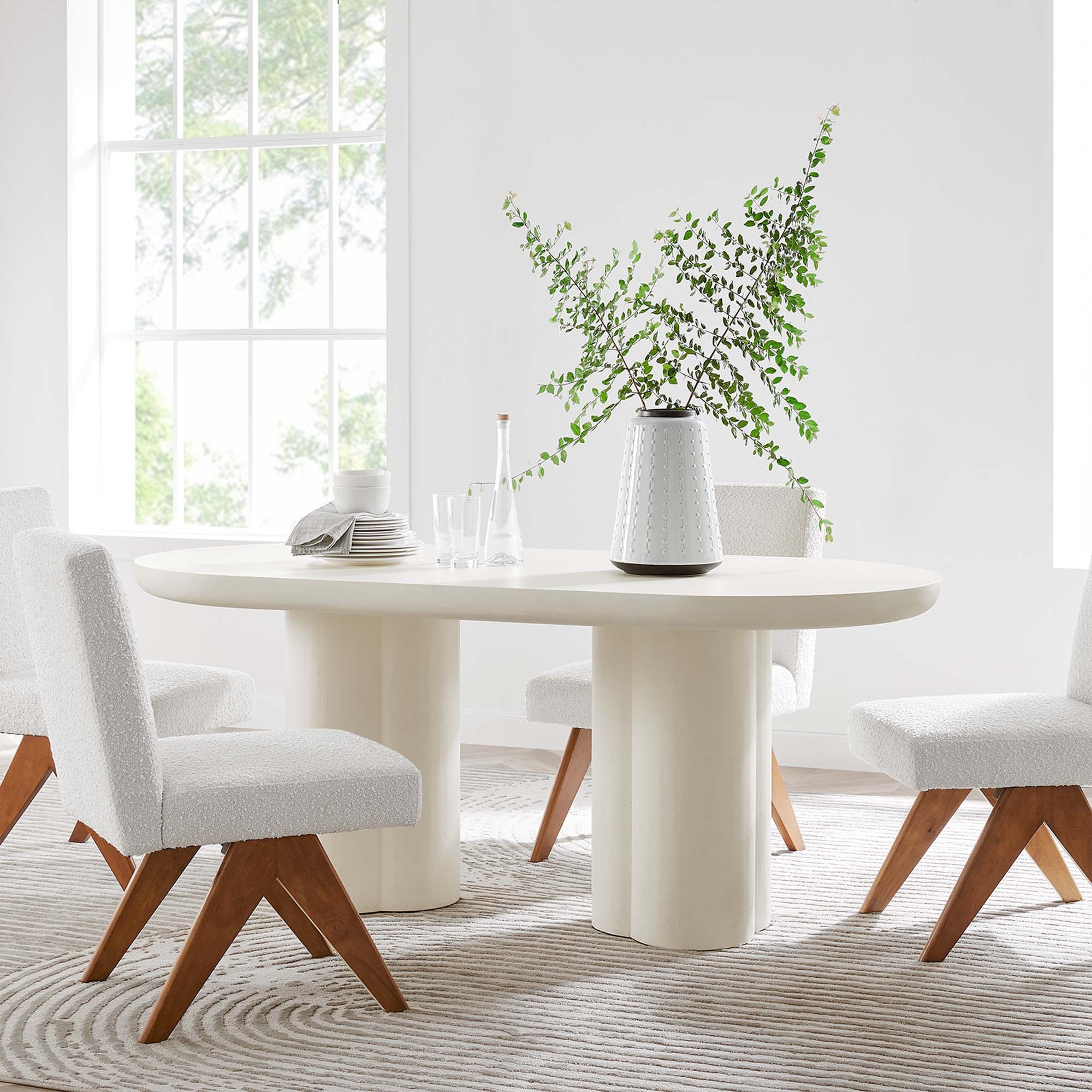 Modway Caspian 72" Oval Concrete Dining Table