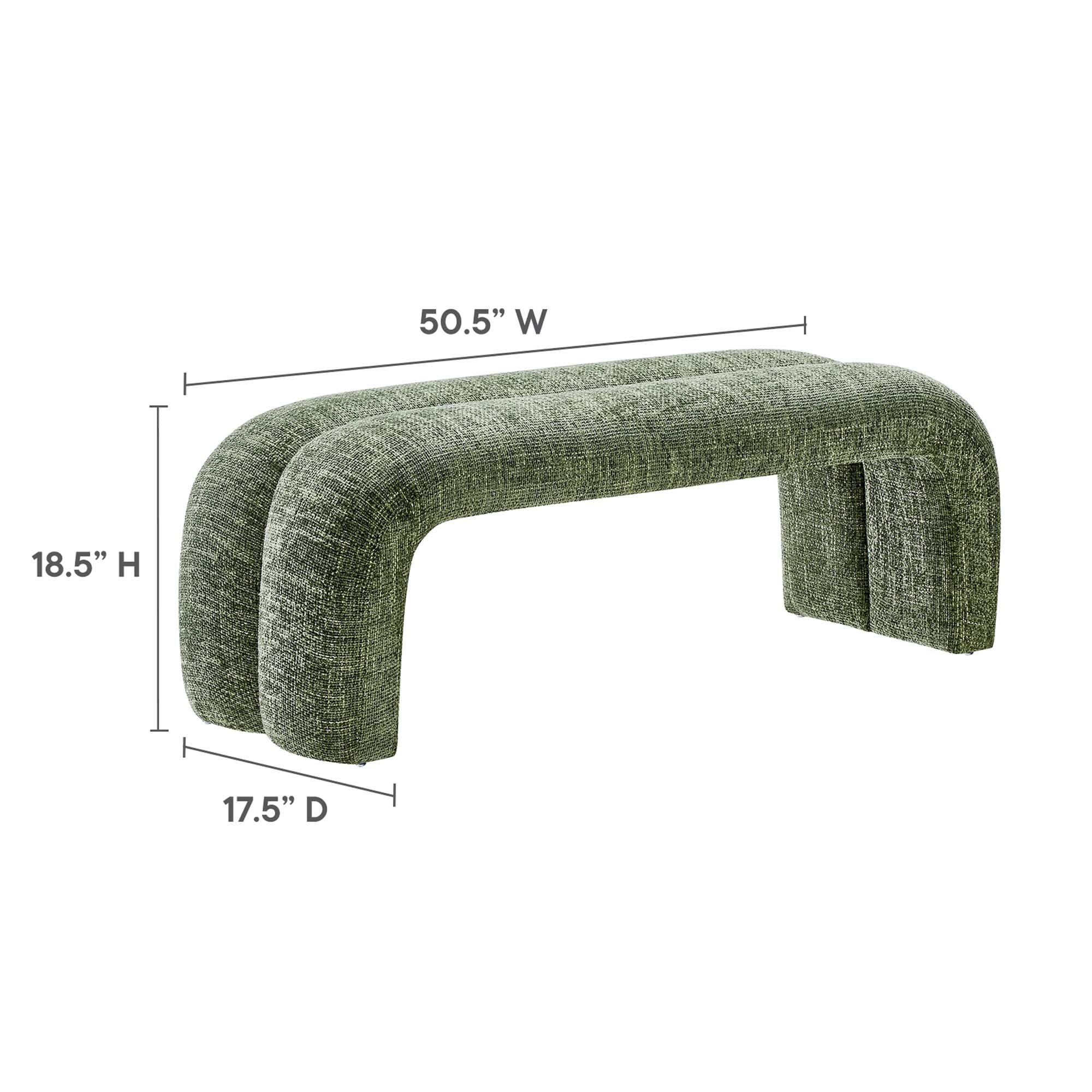 Modway Dax 50.5" Chenille Upholstered Accent Bench