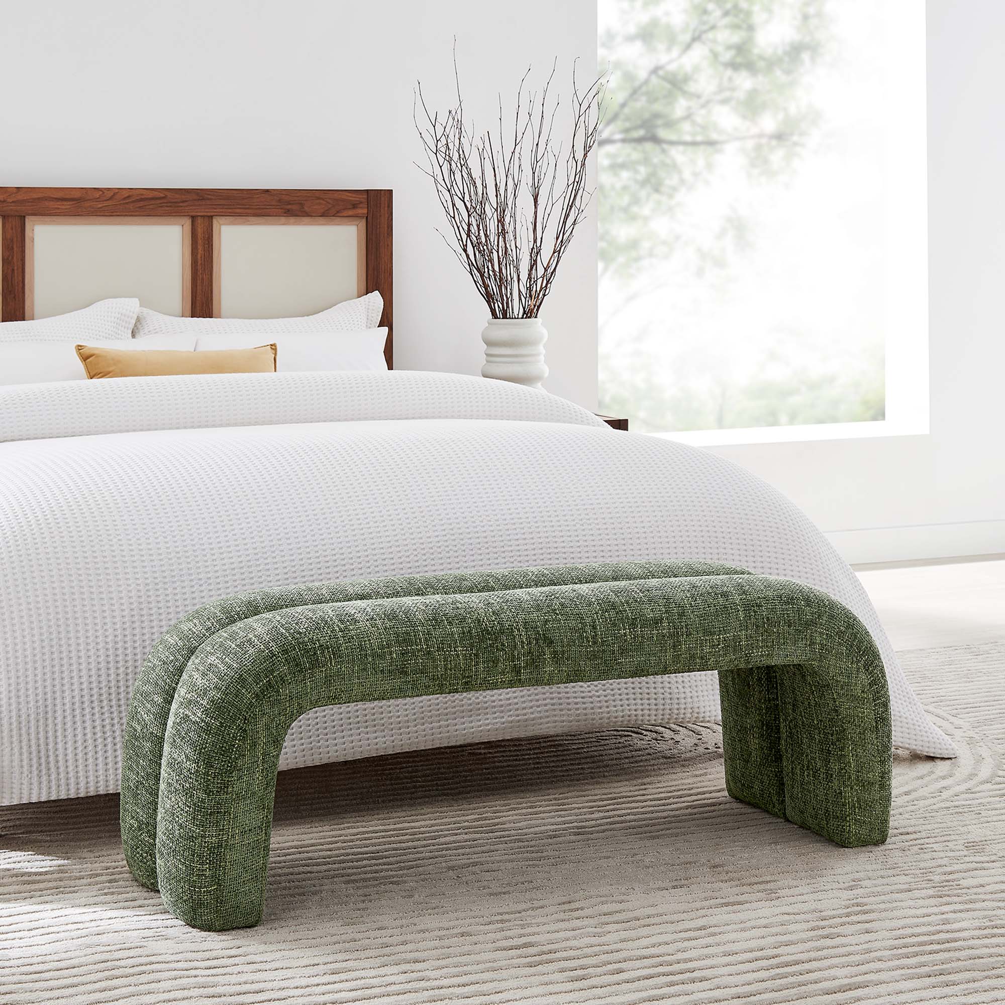 Modway Dax 50.5" Chenille Upholstered Accent Bench