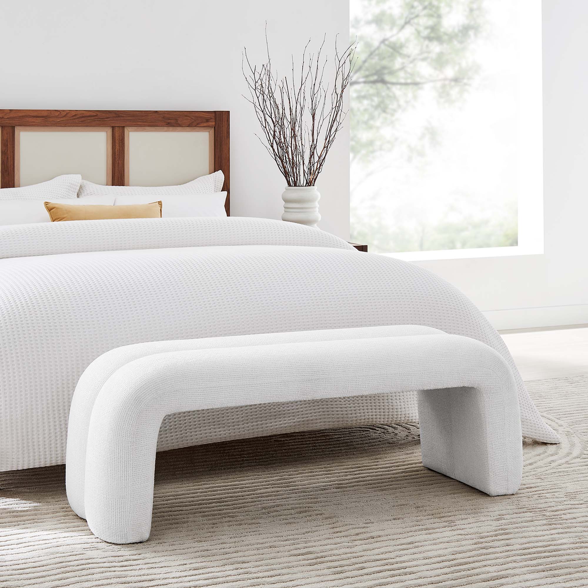 Modway Dax 50.5" Chenille Upholstered Accent Bench