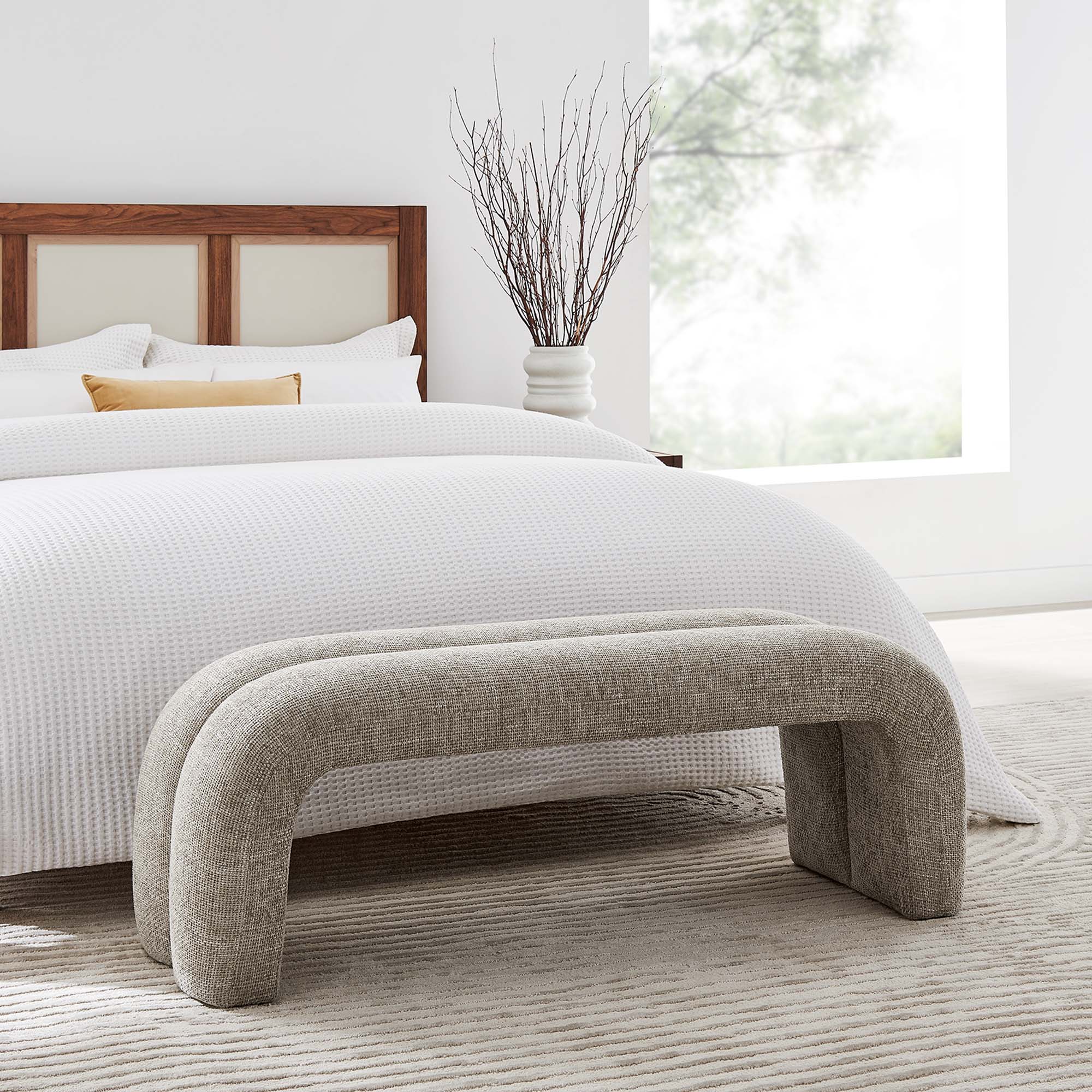 Modway Dax 50.5" Chenille Upholstered Accent Bench