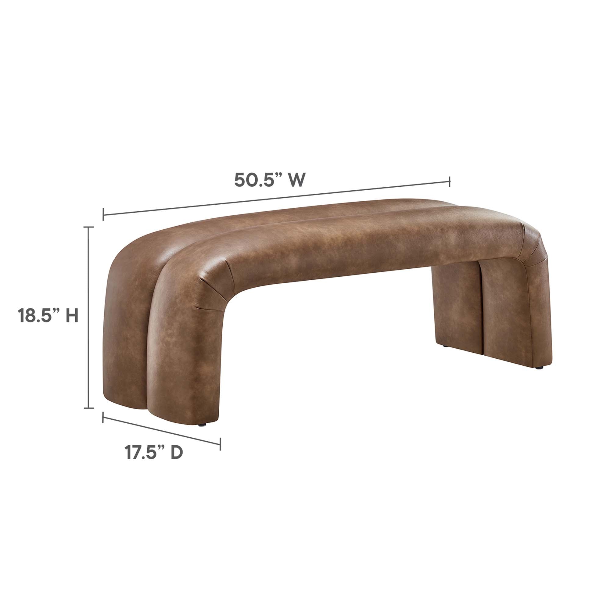Modway Dax 50.5" Vegan Leather Upholstered Accent Bench