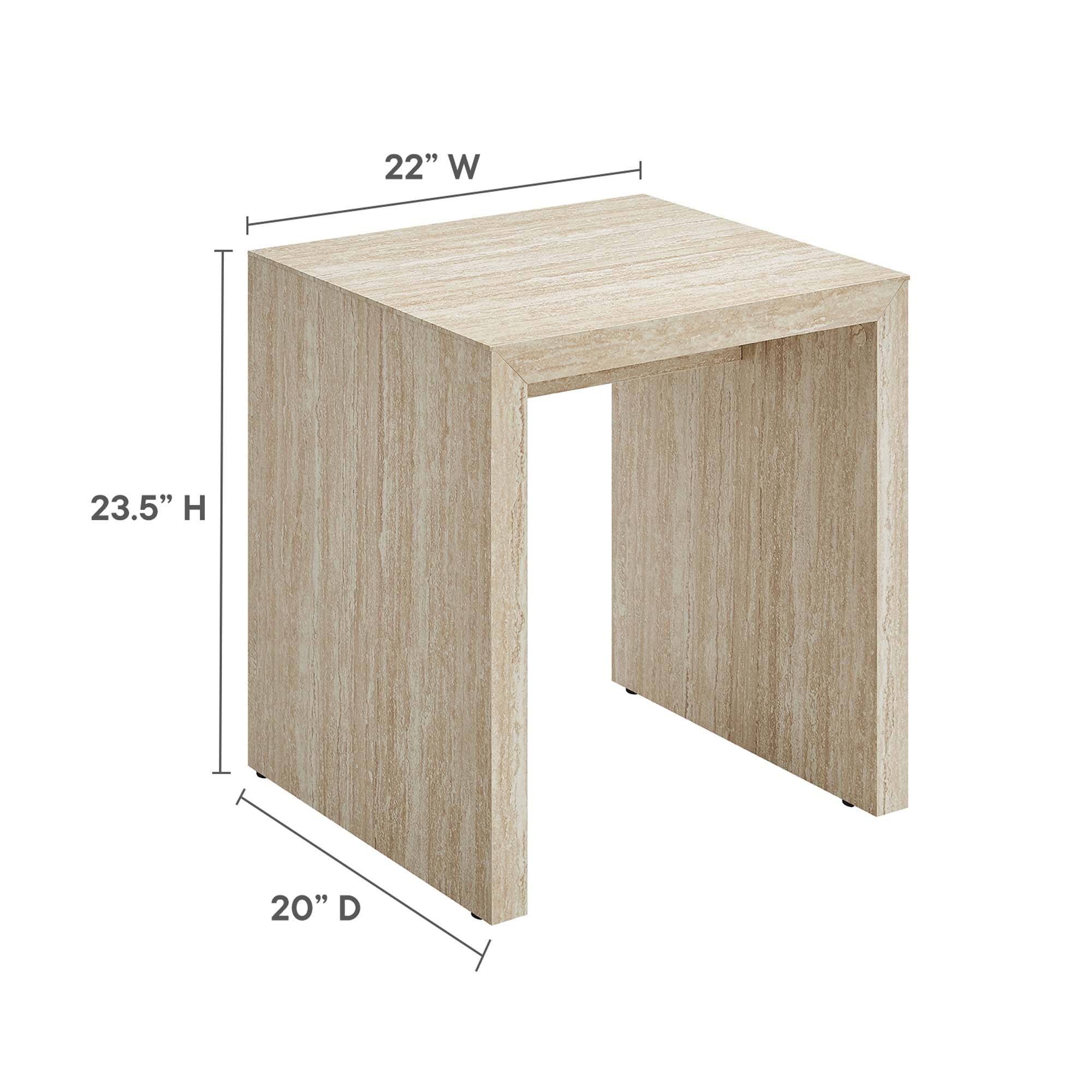 Modway Mirella Faux Travertine Side Table
