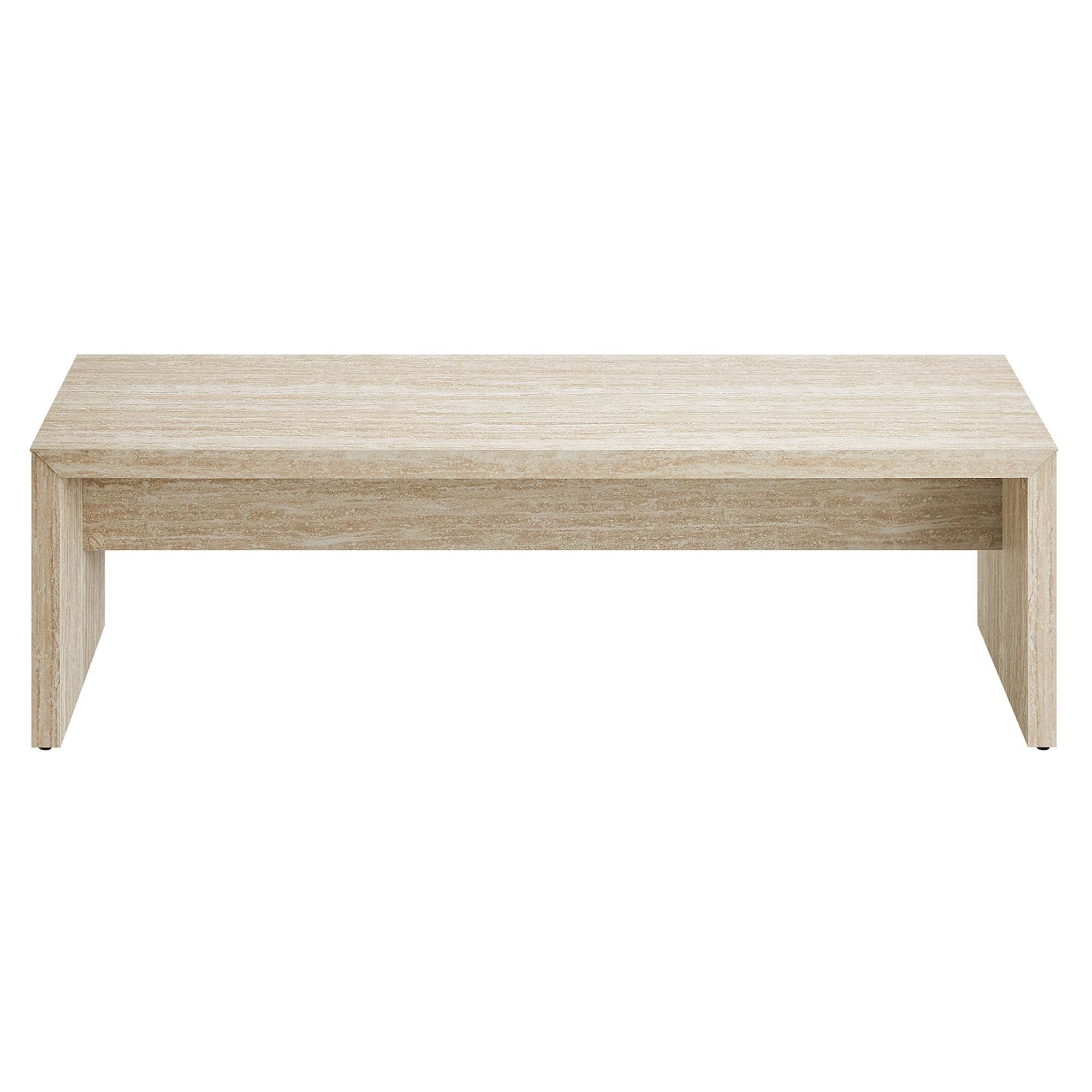 Modway Mirella 62" Faux Travertine Long Bench
