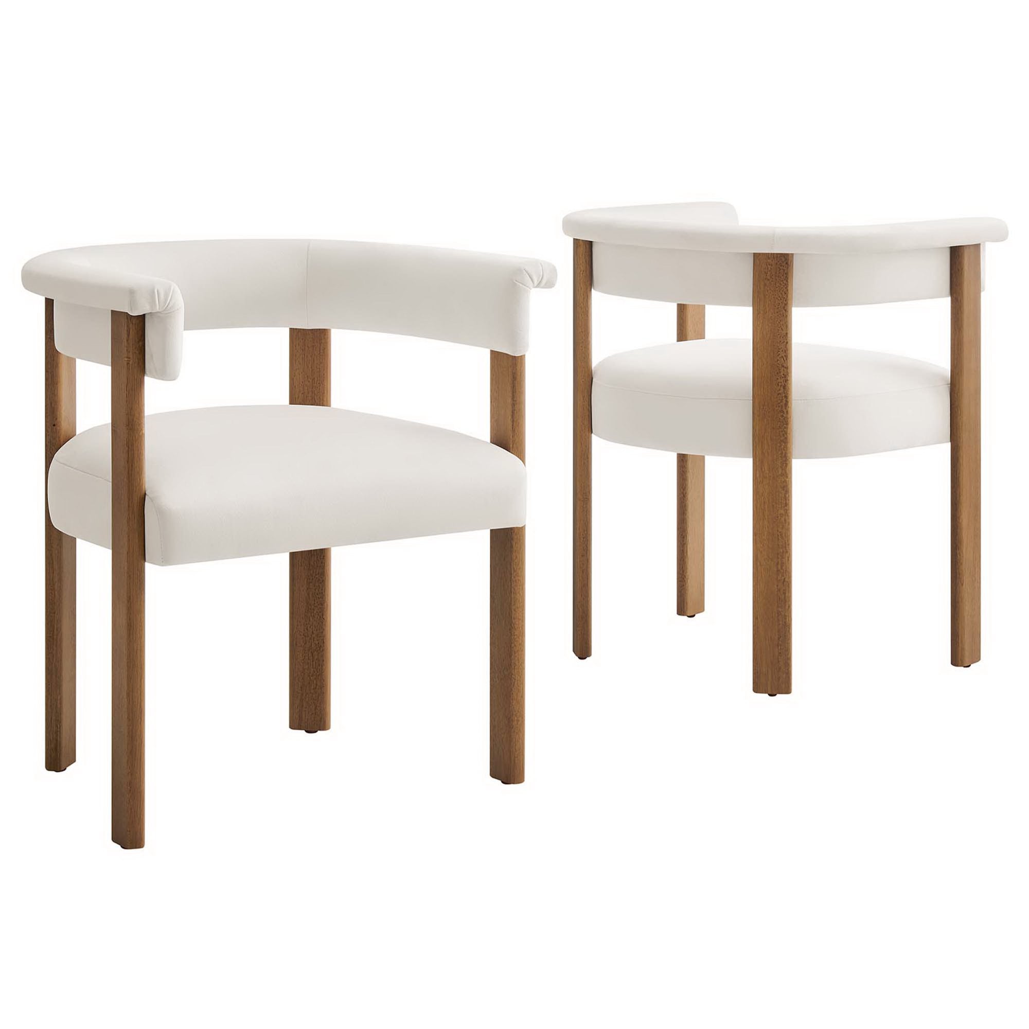 Modway Imogen Performance Velvet Barrel Dining Chairs Set of 2