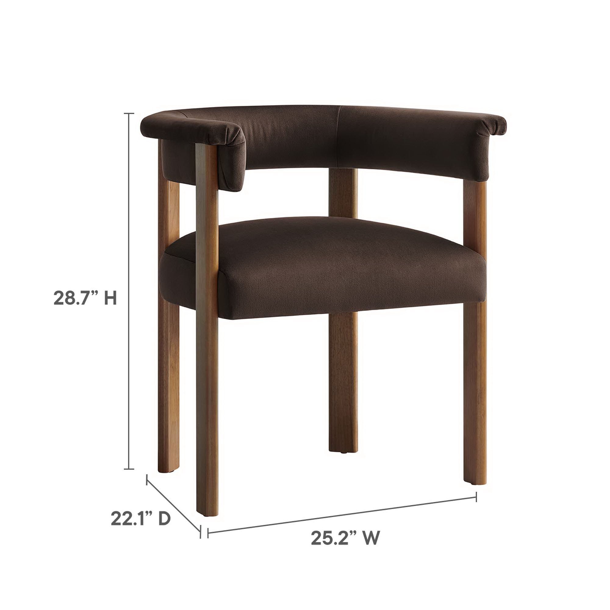 Modway Imogen Performance Velvet Barrel Dining Chairs Set of 2