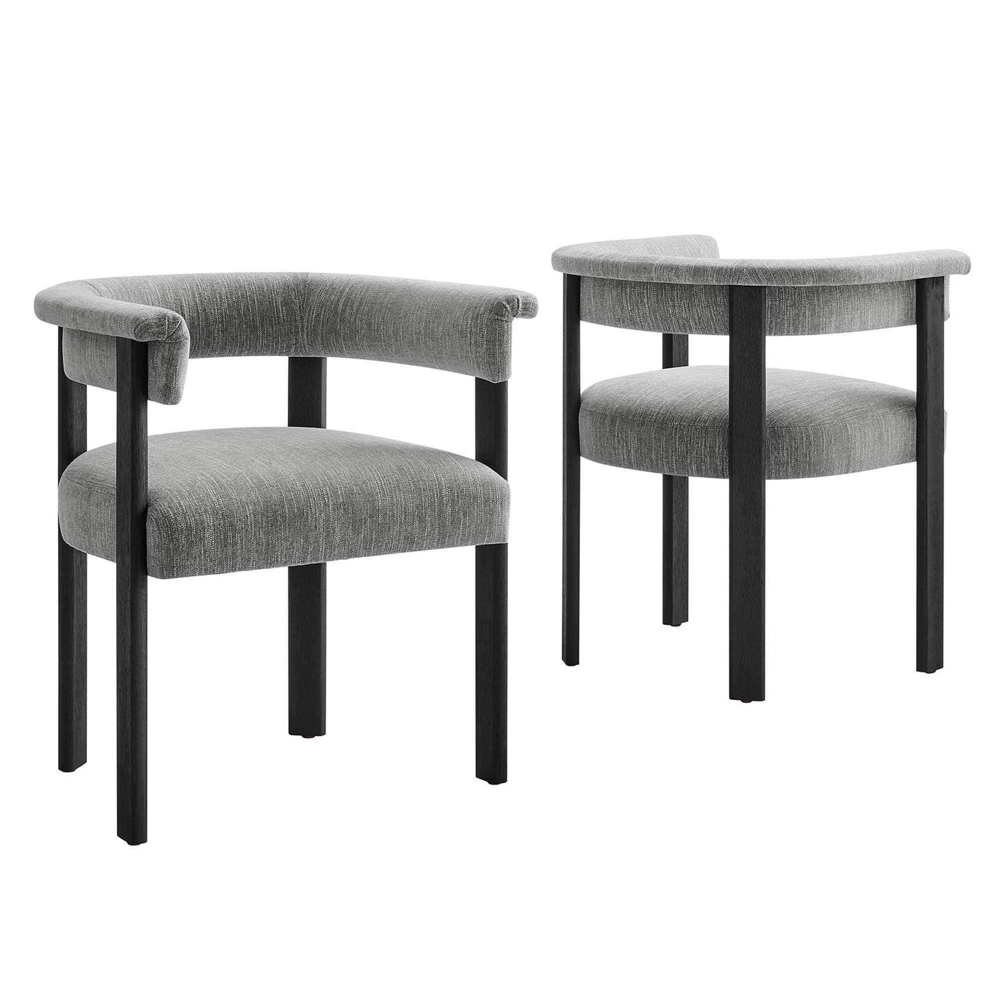 Modway Imogen Fabric Upholstered Barrel Dining Chairs Set of 2