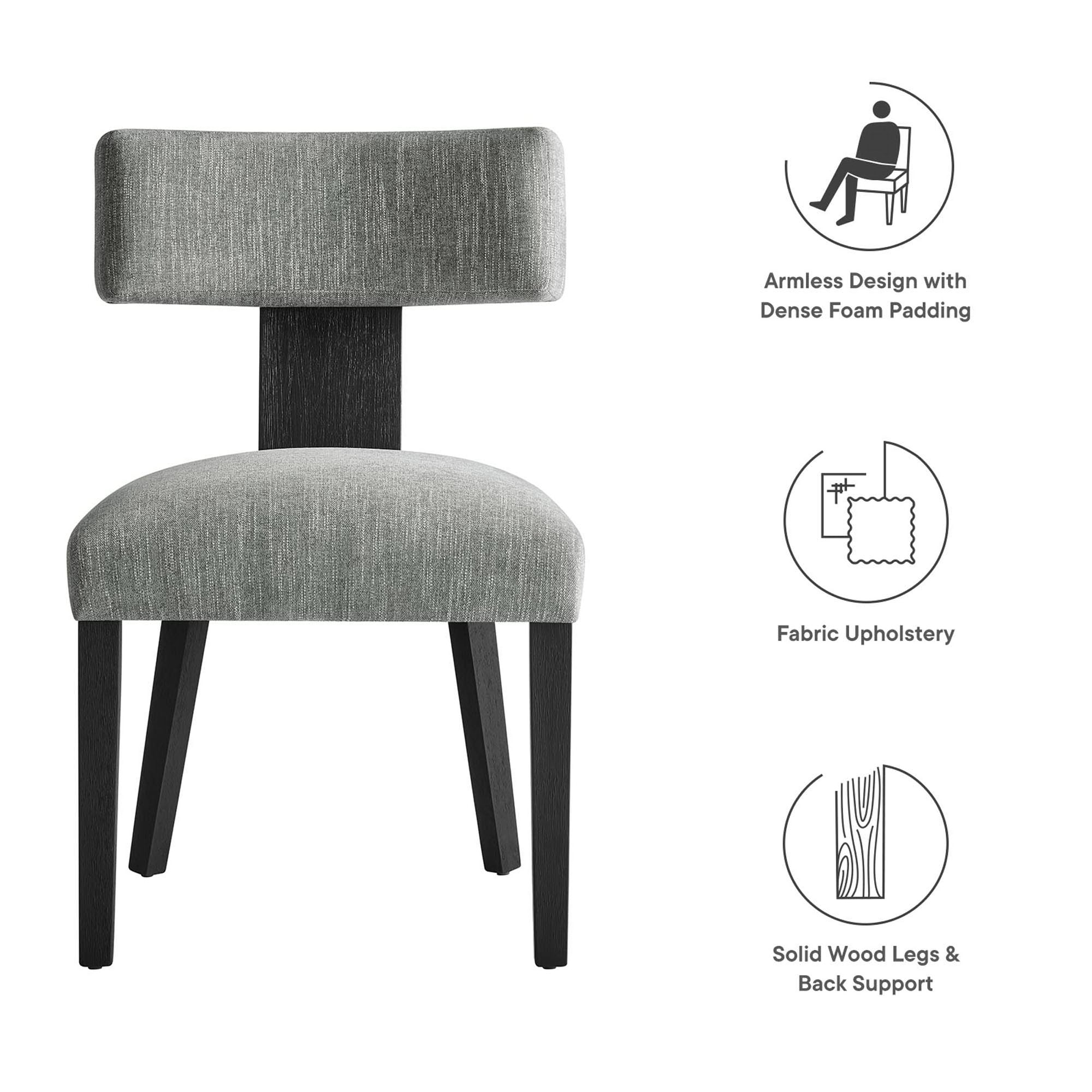 Modway Nalani Fabric Upholstered Dining Chairs Set of 2