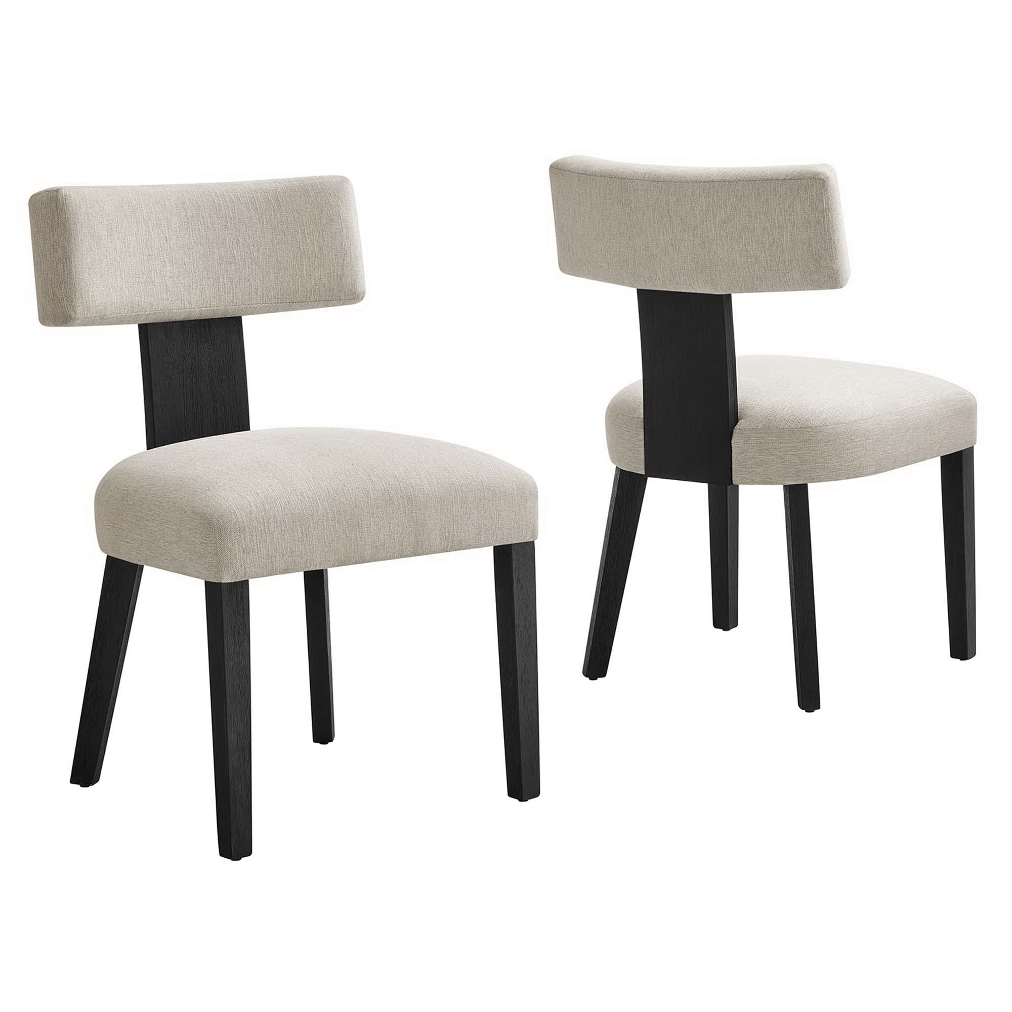 Modway Nalani Fabric Upholstered Dining Chairs Set of 2