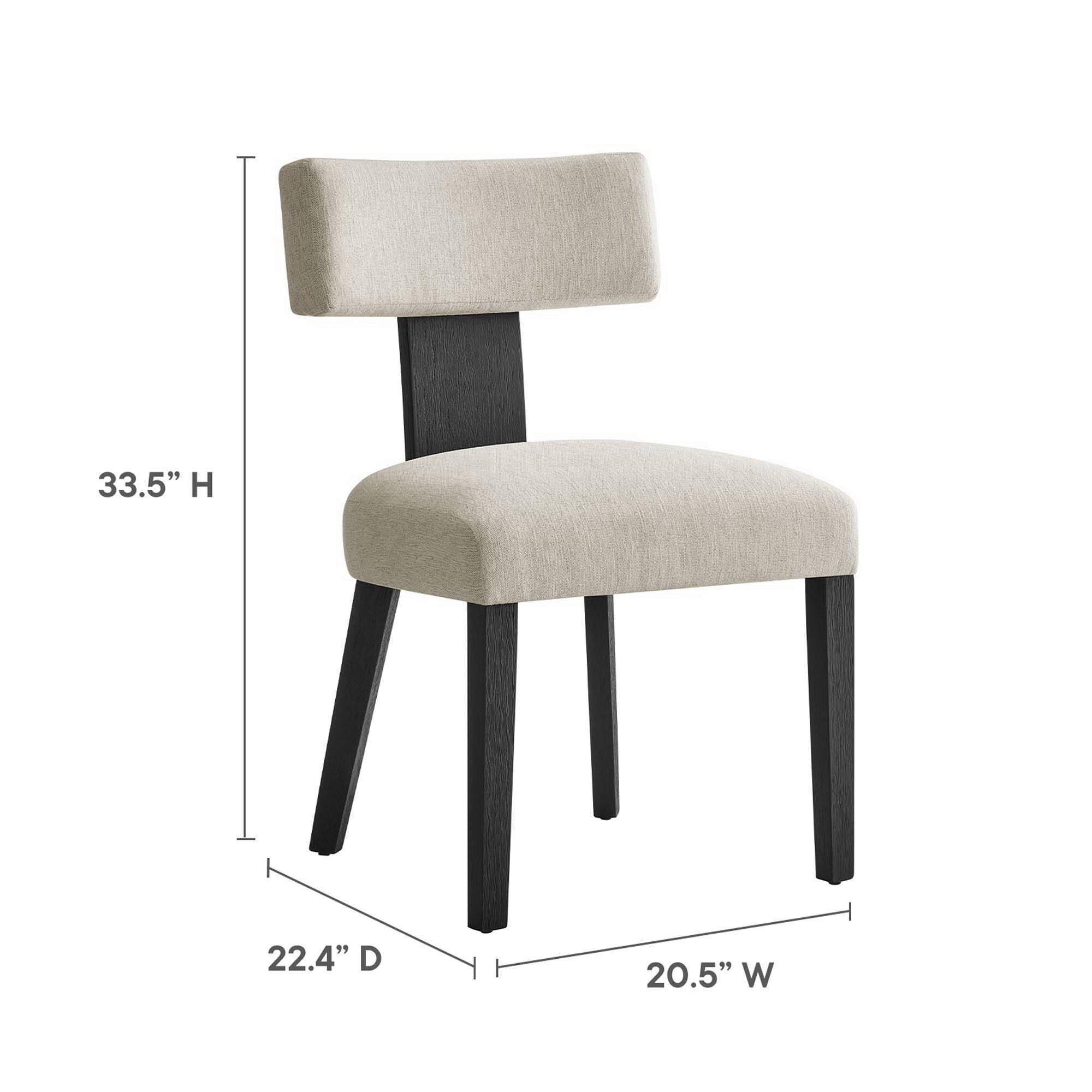 Modway Nalani Fabric Upholstered Dining Chairs Set of 2