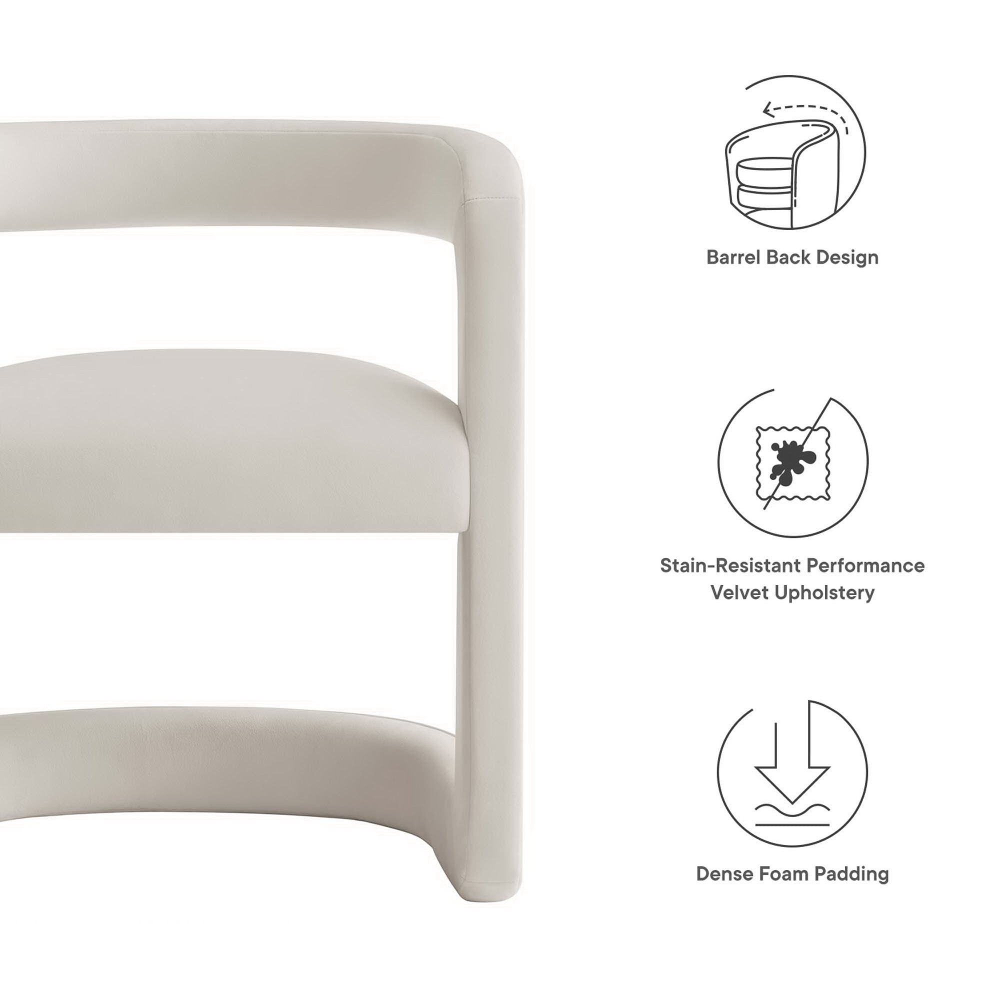 Modway Winslow Barrel Performance Velvet Dining Chair