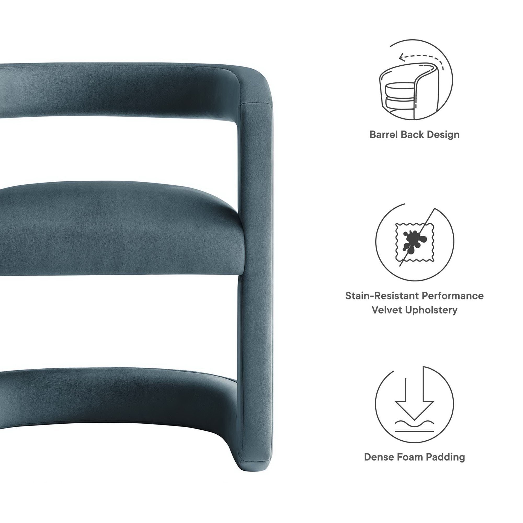 Modway Winslow Barrel Performance Velvet Dining Chair