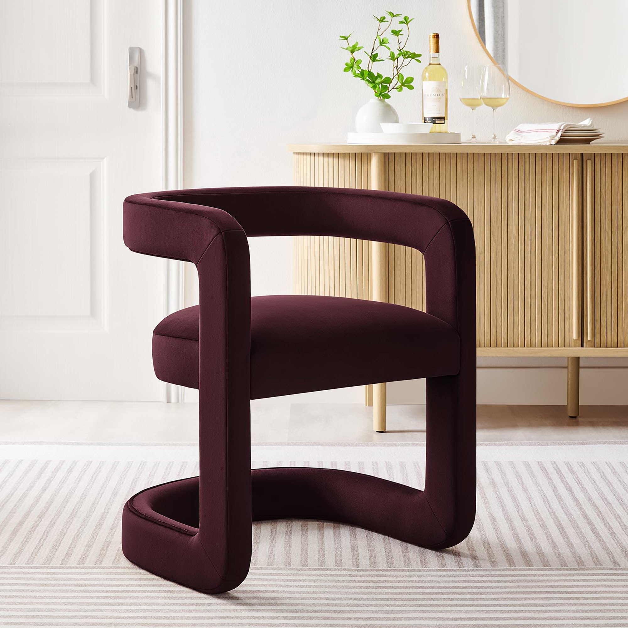 Modway Winslow Barrel Performance Velvet Dining Chair