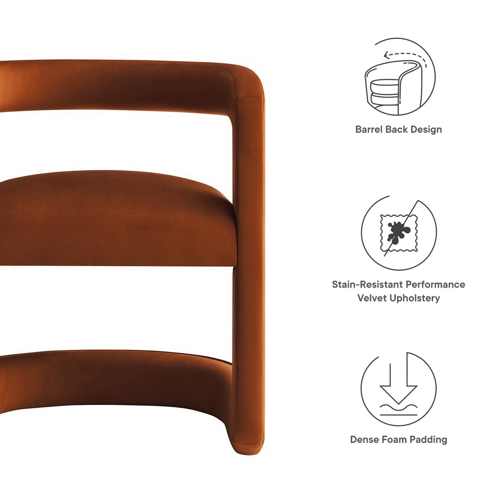 Modway Winslow Barrel Performance Velvet Dining Chair