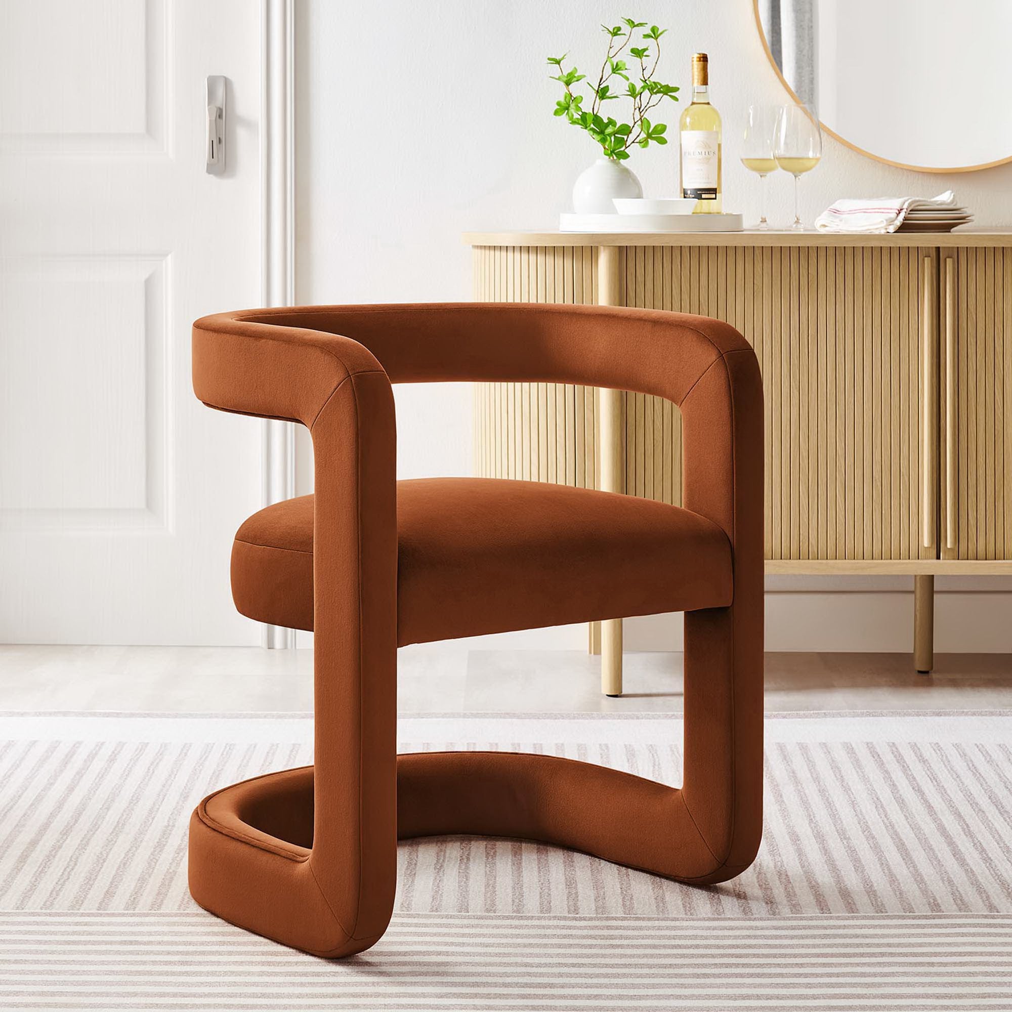 Modway Winslow Barrel Performance Velvet Dining Chair
