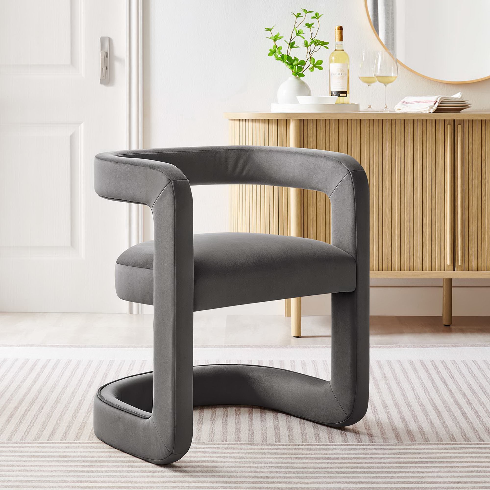 Modway Winslow Barrel Performance Velvet Dining Chair