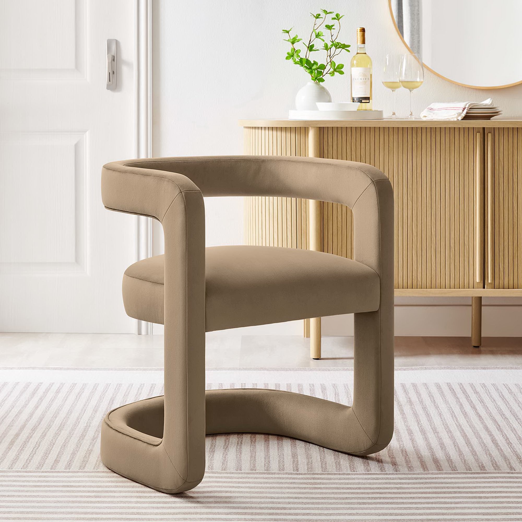 Modway Winslow Barrel Performance Velvet Dining Chair