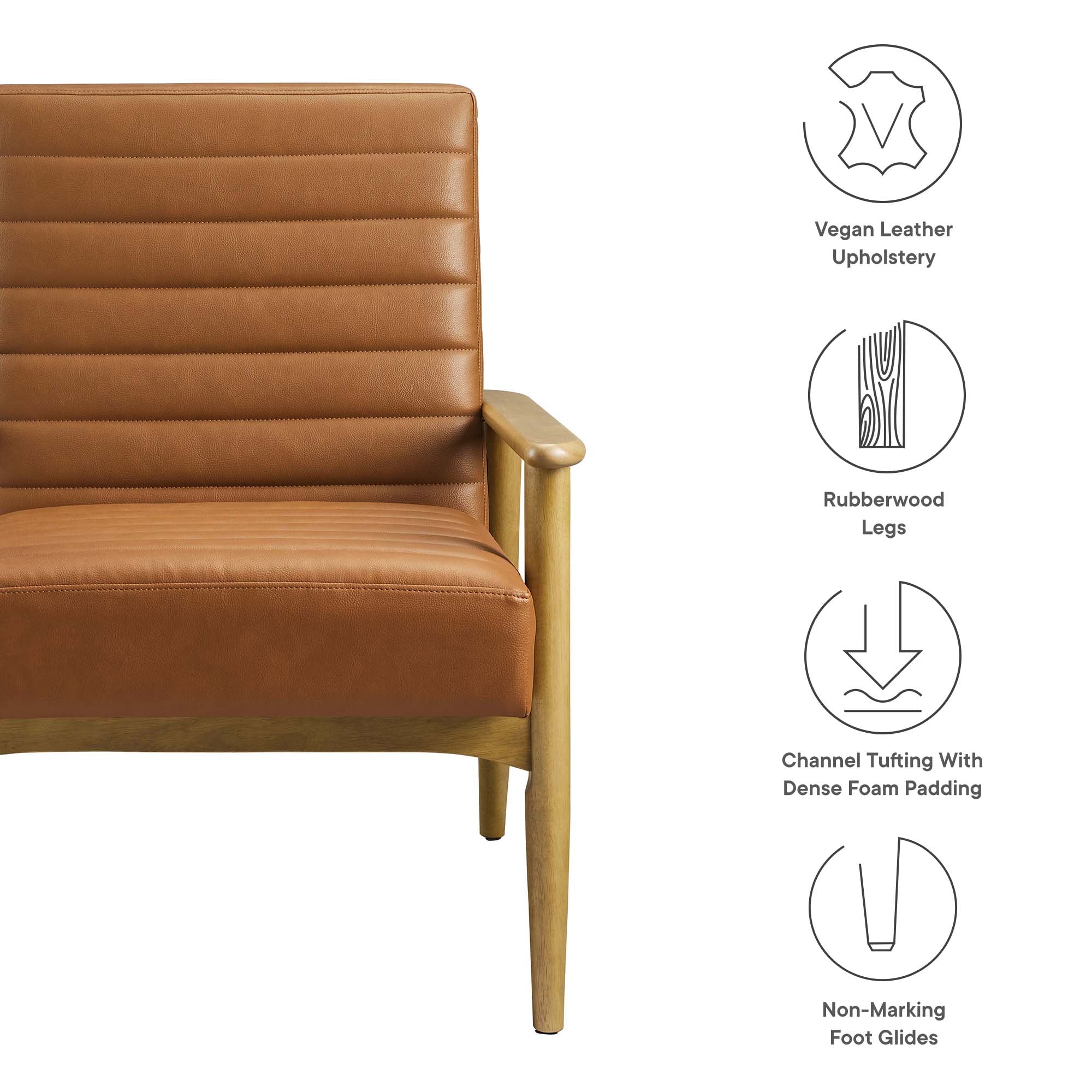 Modway Jensen Vegan Leather Accent Chair