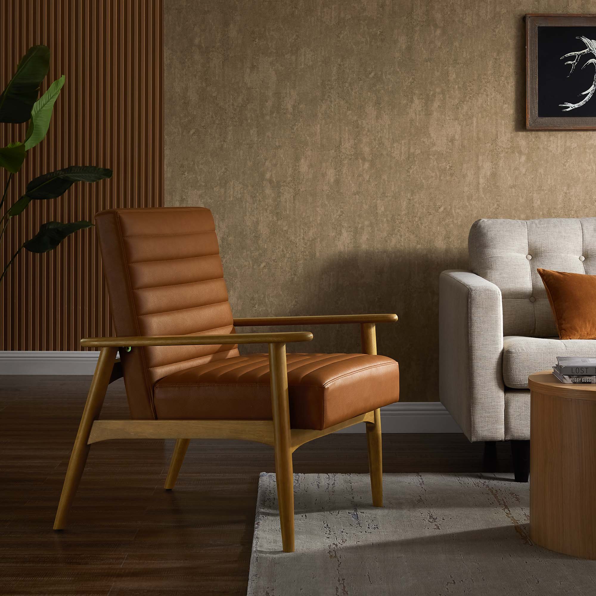 Modway Jensen Vegan Leather Accent Chair