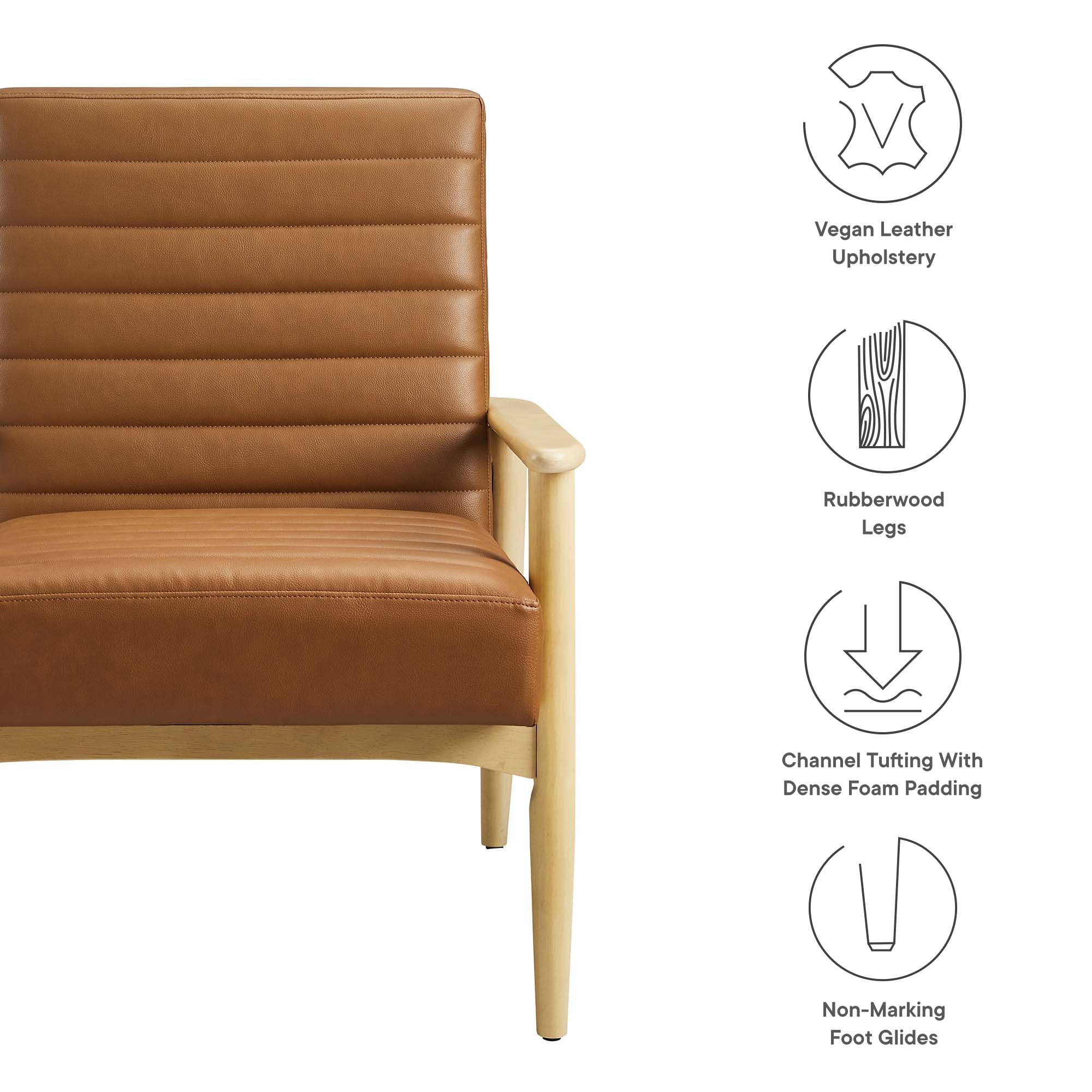 Modway Jensen Vegan Leather Accent Chair