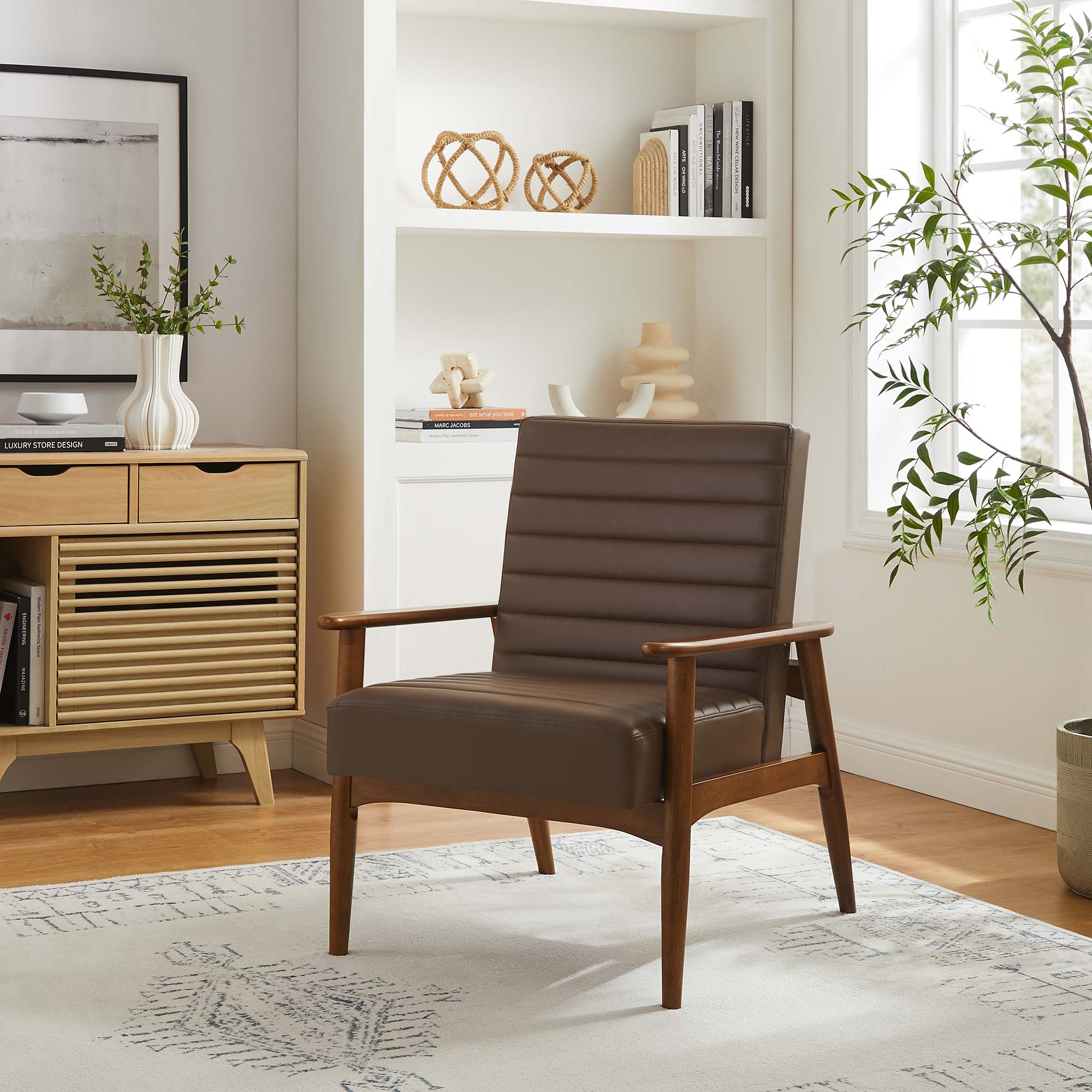 Modway Jensen Vegan Leather Accent Chair