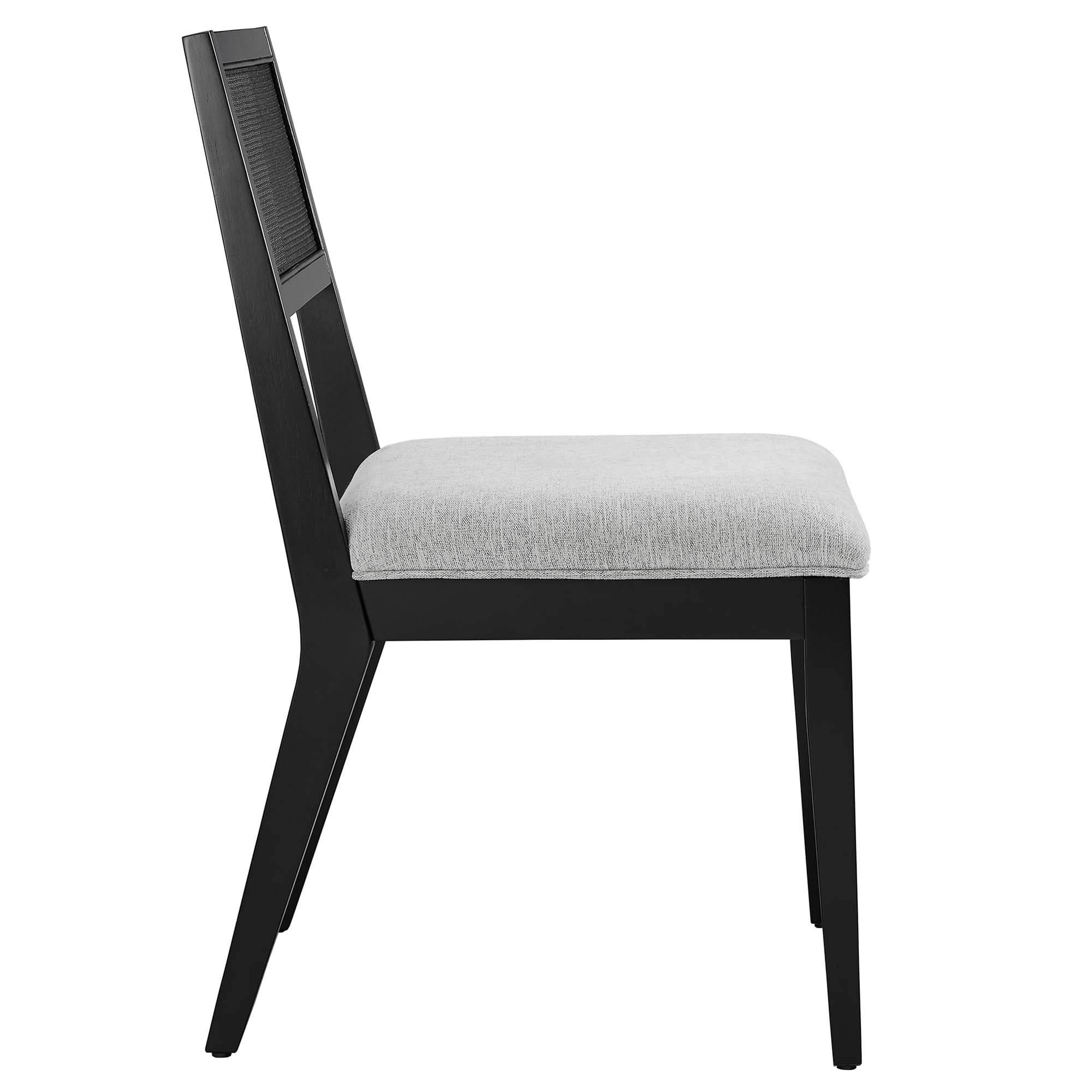 Modway Nimba Faux Rattan Fabric Dining Chairs Set of 2