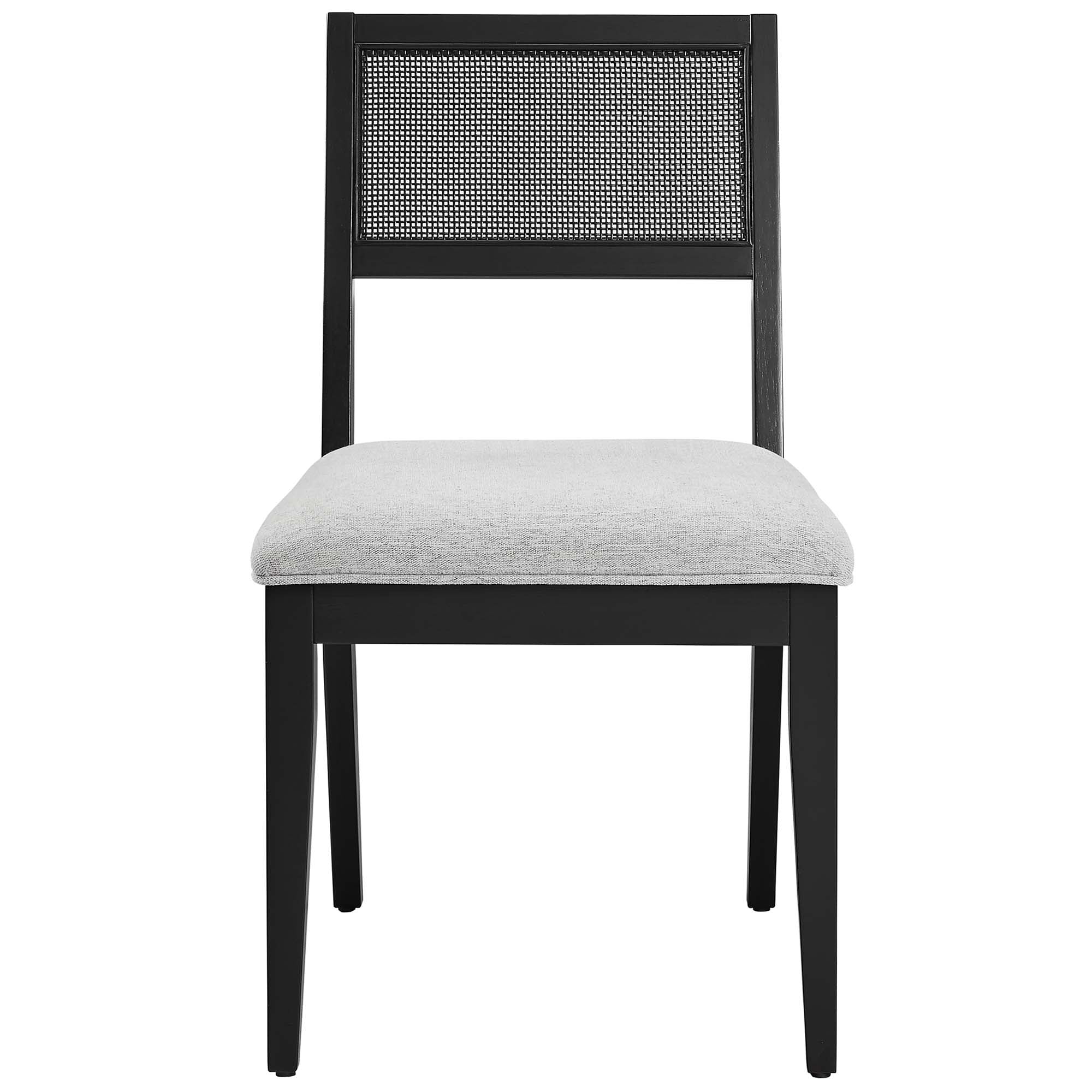 Modway Nimba Faux Rattan Fabric Dining Chairs Set of 2