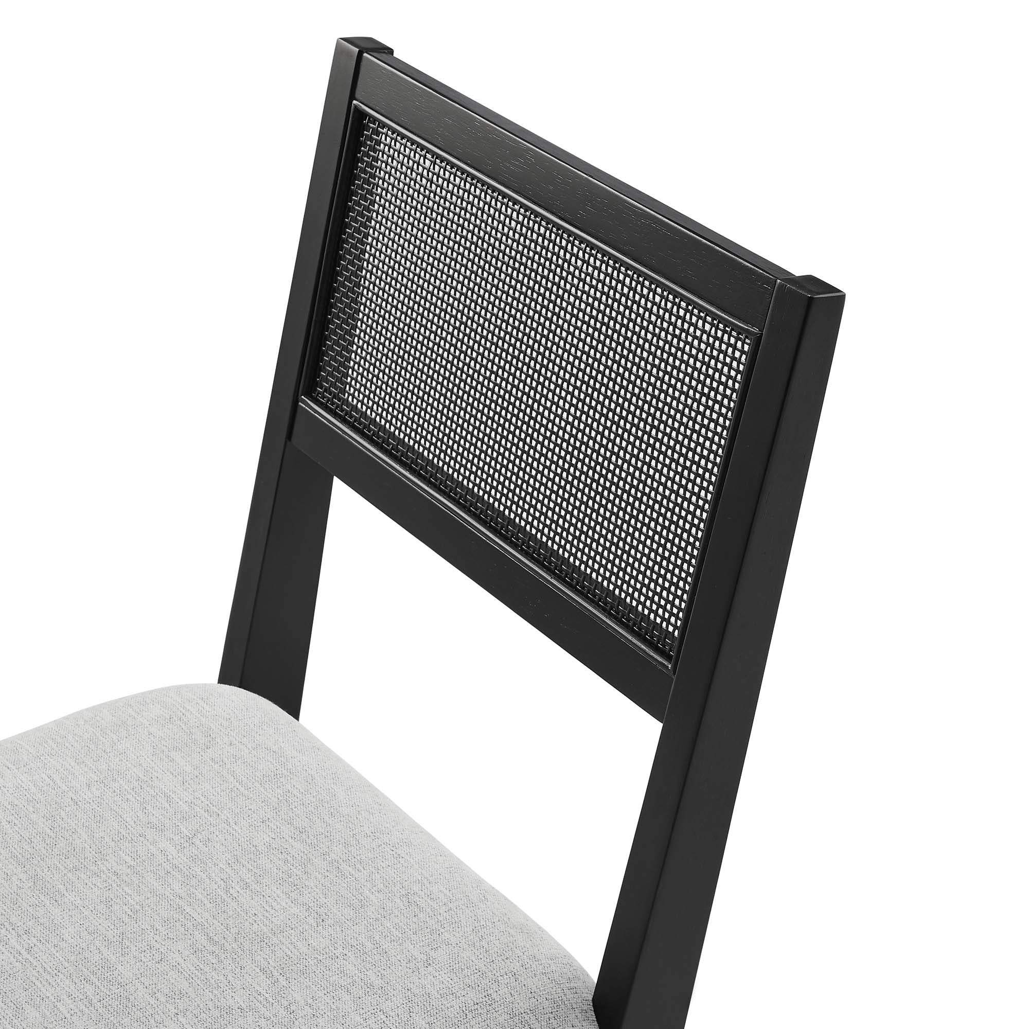 Modway Nimba Faux Rattan Fabric Dining Chairs Set of 2