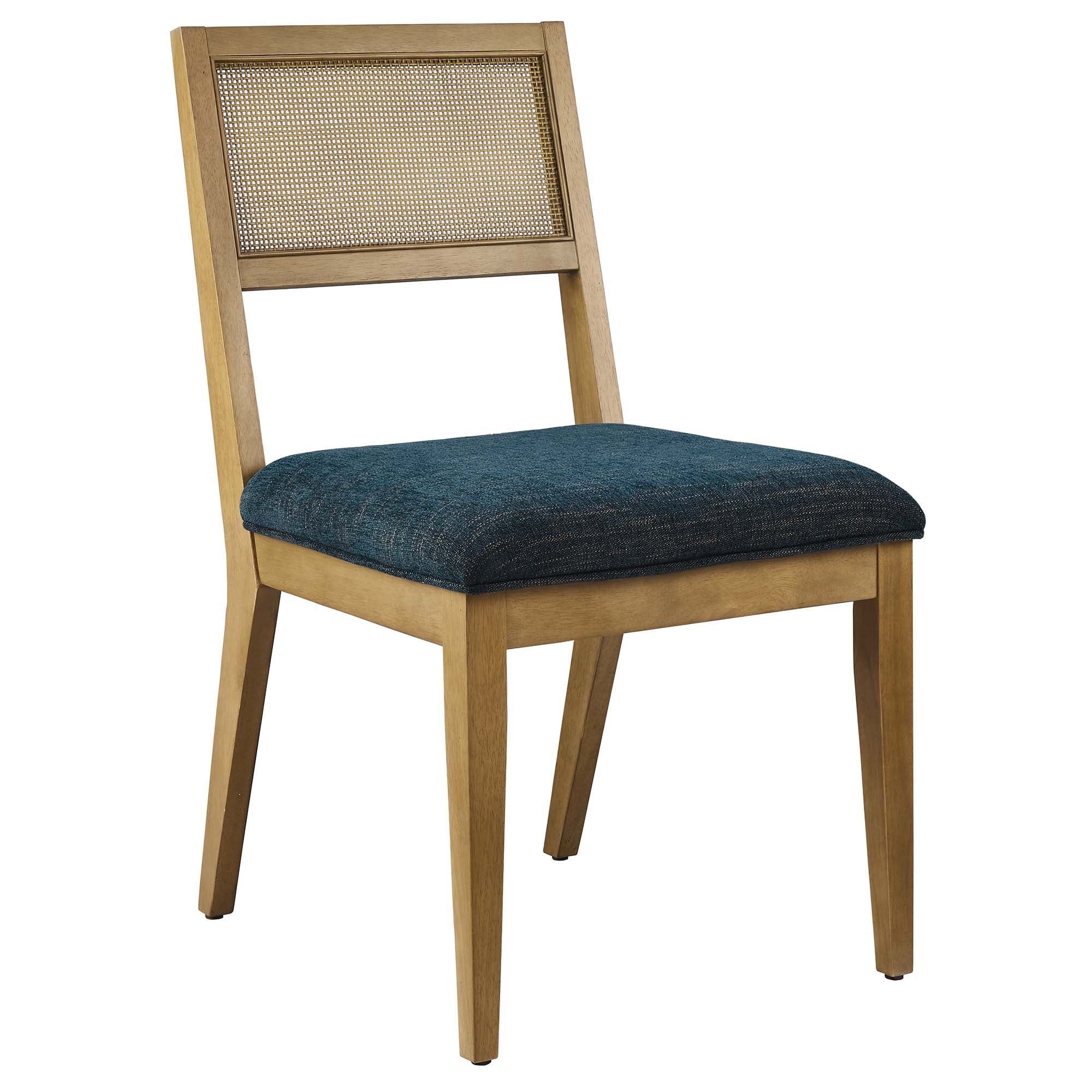 Modway Nimba Faux Rattan Fabric Dining Chairs Set of 2