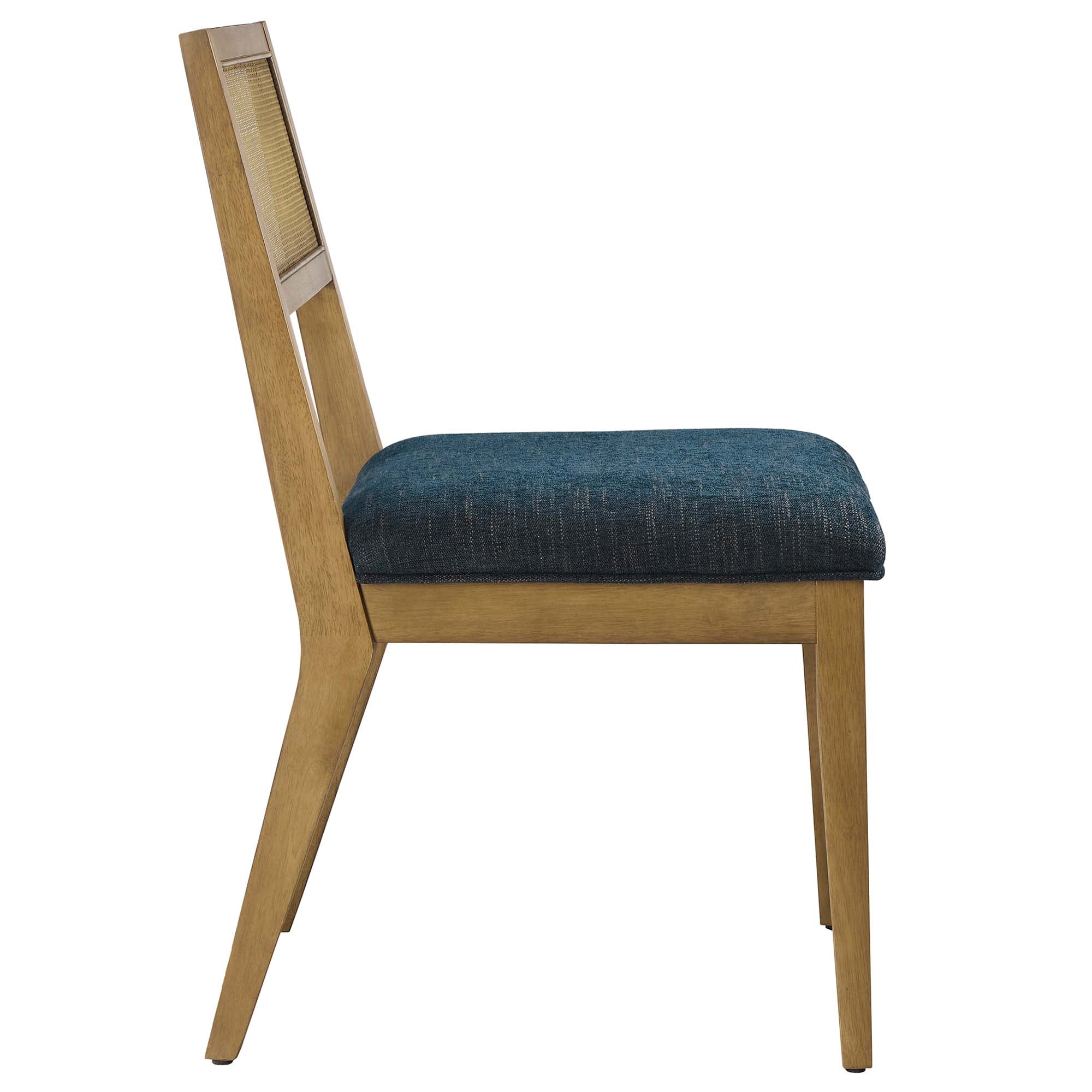 Modway Nimba Faux Rattan Fabric Dining Chairs Set of 2