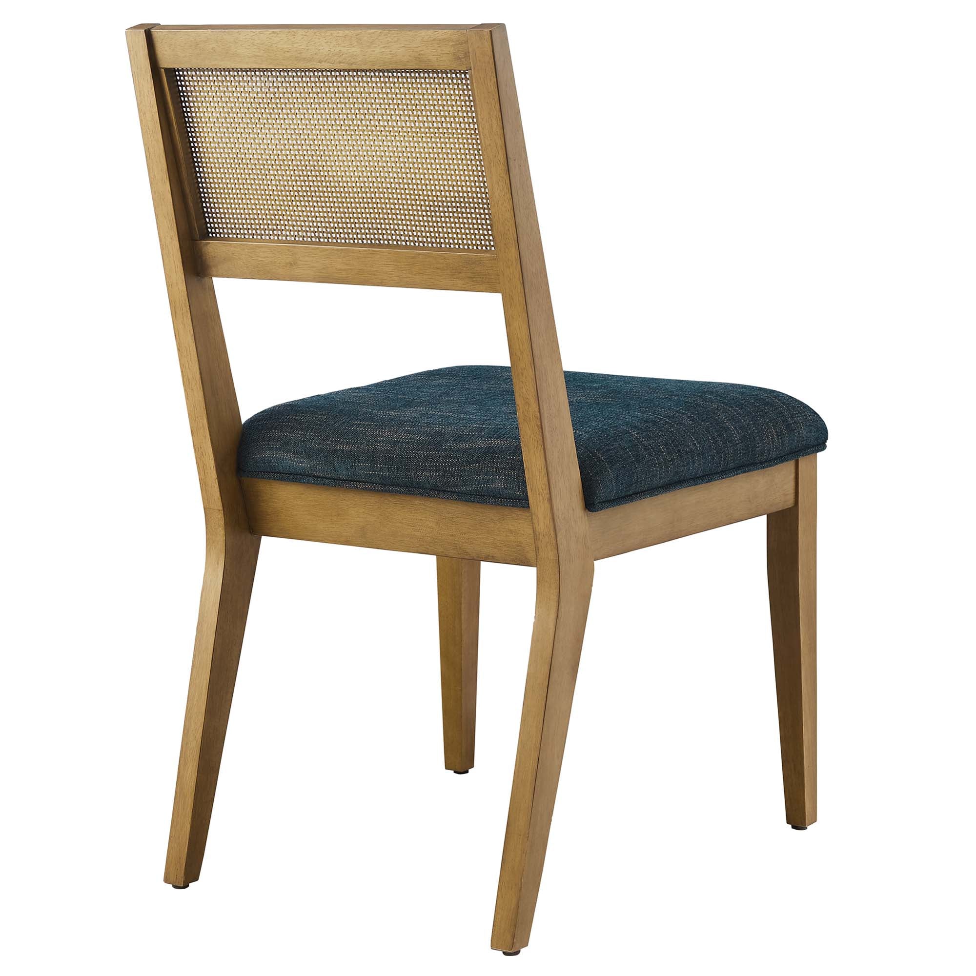 Modway Nimba Faux Rattan Fabric Dining Chairs Set of 2