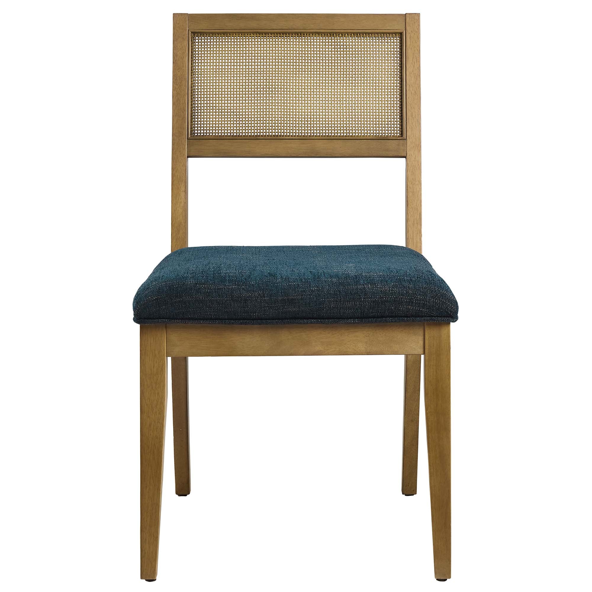 Modway Nimba Faux Rattan Fabric Dining Chairs Set of 2