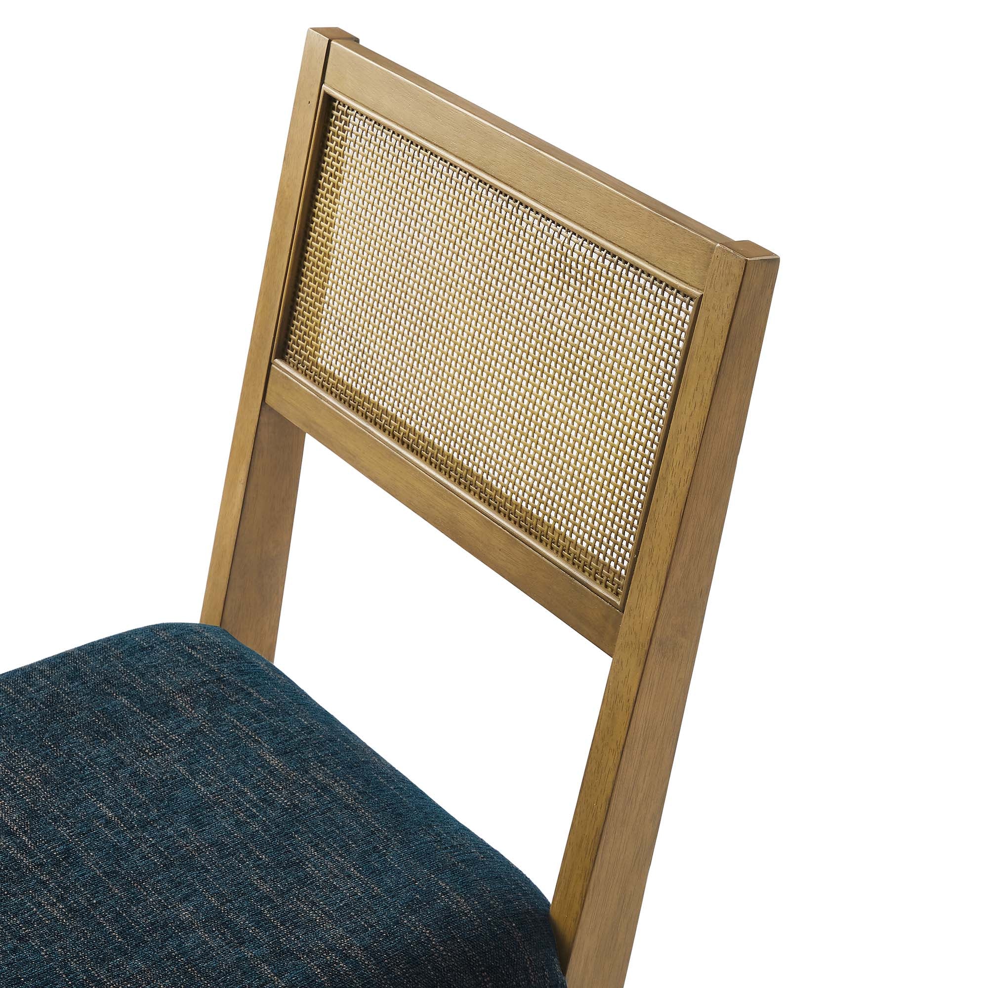 Modway Nimba Faux Rattan Fabric Dining Chairs Set of 2