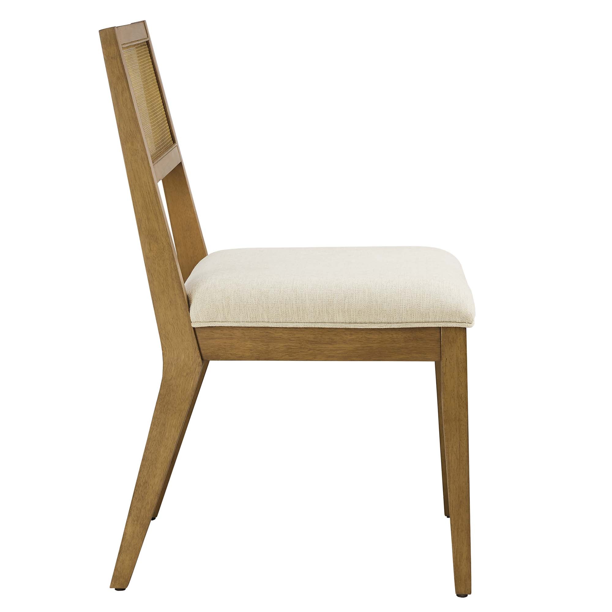 Modway Nimba Faux Rattan Fabric Dining Chairs Set of 2