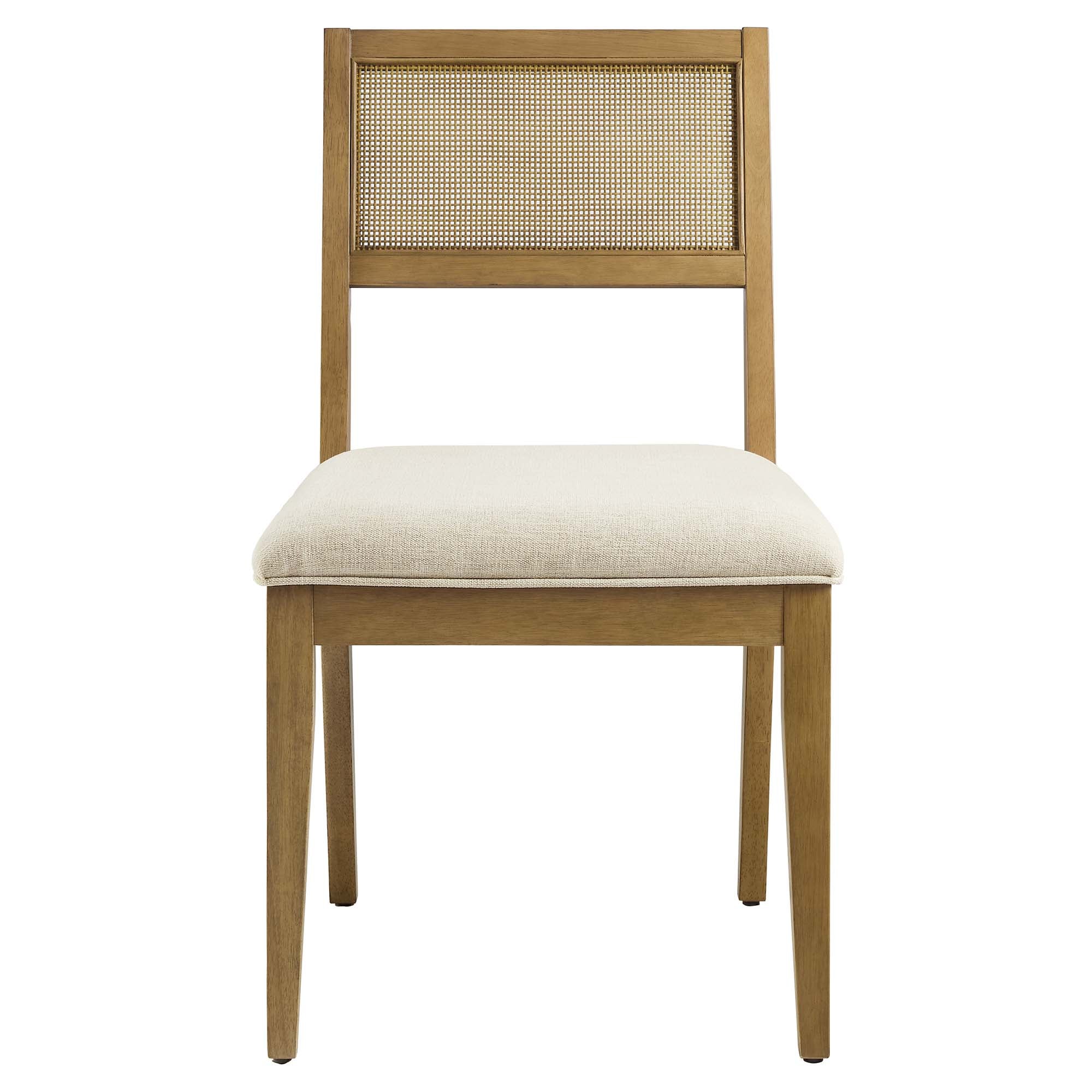 Modway Nimba Faux Rattan Fabric Dining Chairs Set of 2