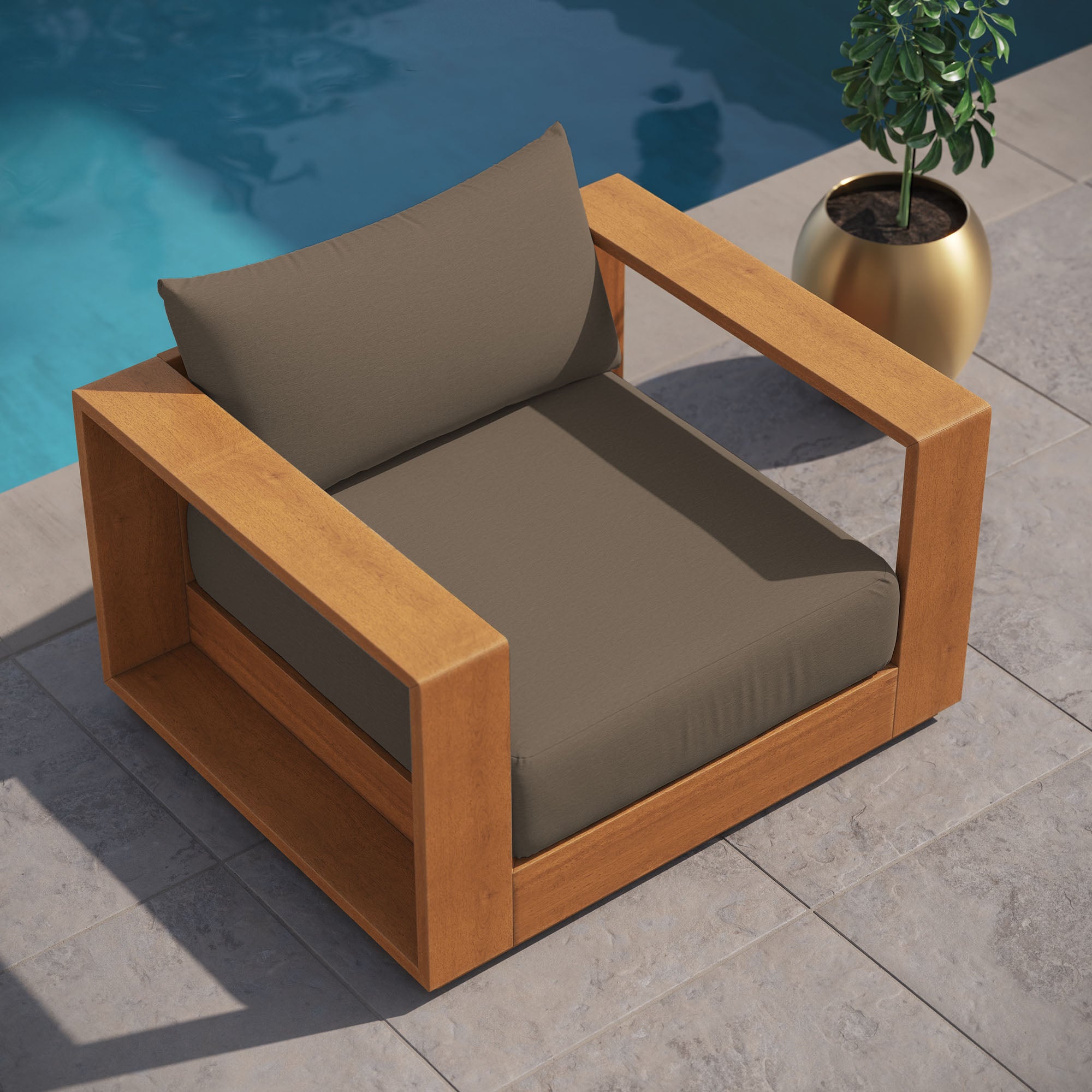 Modway Tahoe Outdoor Patio Acacia Wood Chair